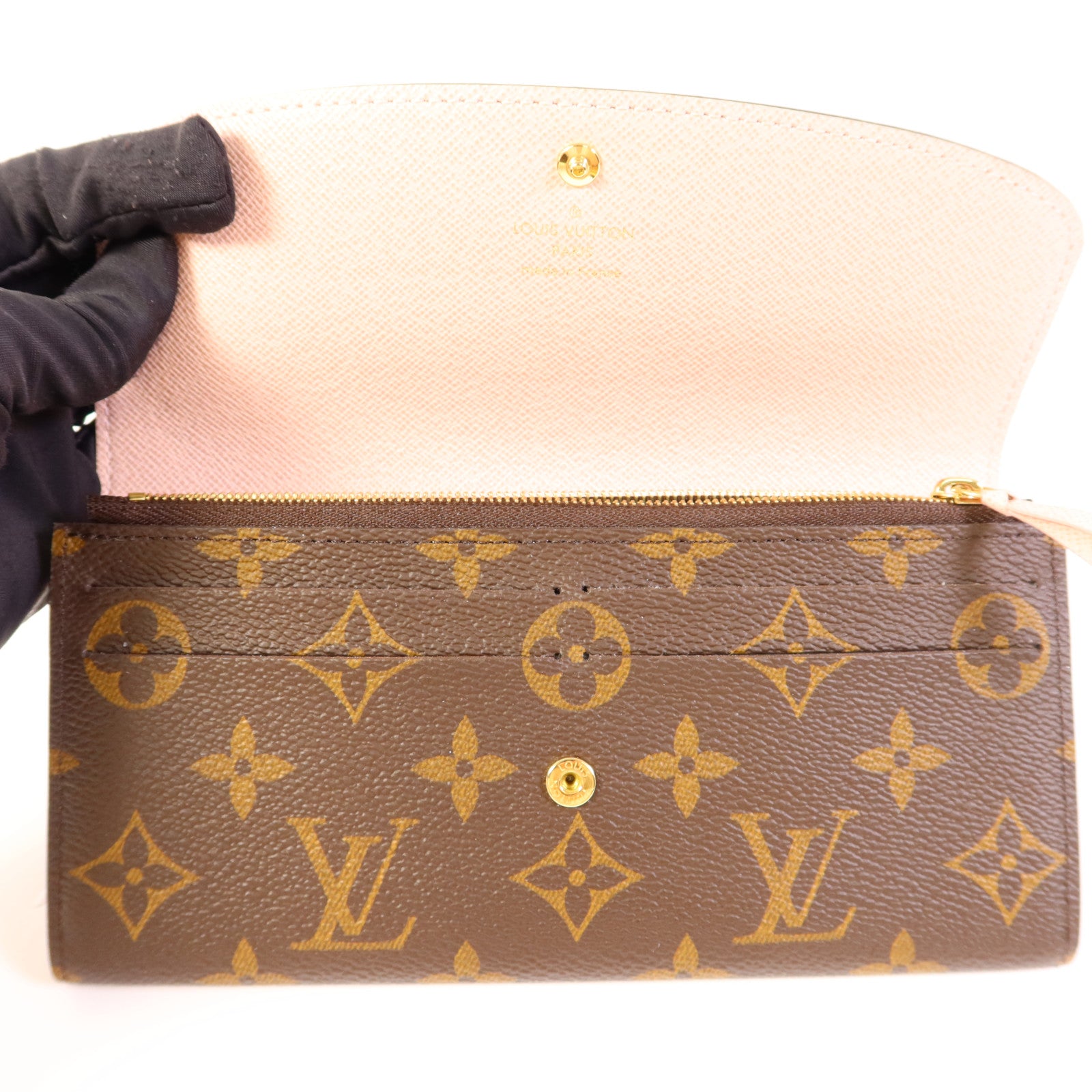 LOUIS VUITTON Monogram Emilie金扣長錢包