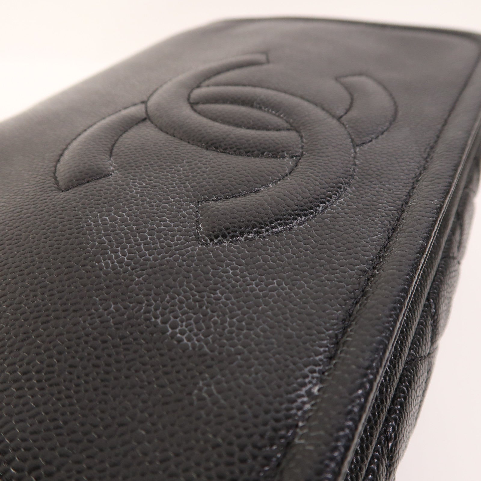 CHANEL 牛皮皮革Chain Shoulder銀扣鏈帶肩背袋