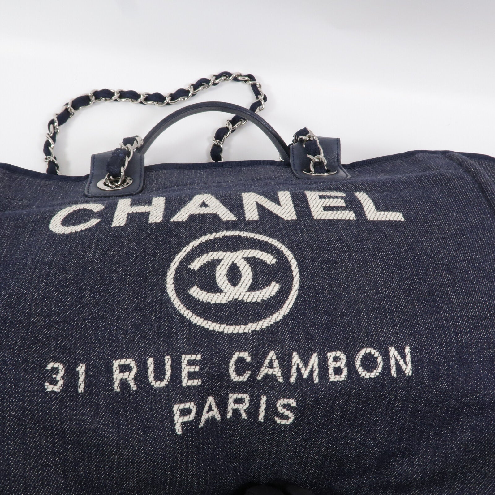 CHANEL 帆布Deauville Tote Bag手挽肩背兩用袋