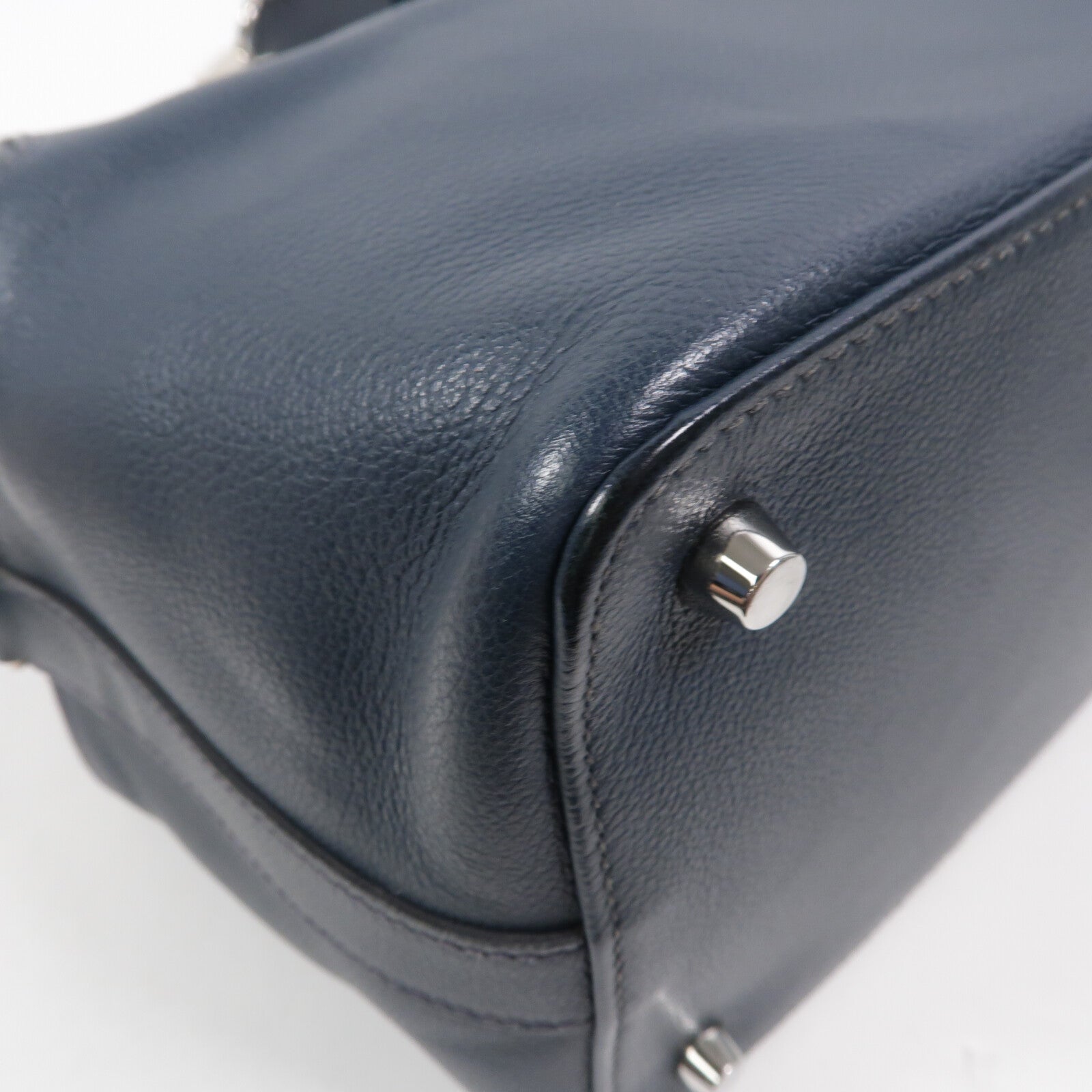 HERMES Evercolor皮革Toolbox 20手挽肩背兩用袋Bleu Ocean