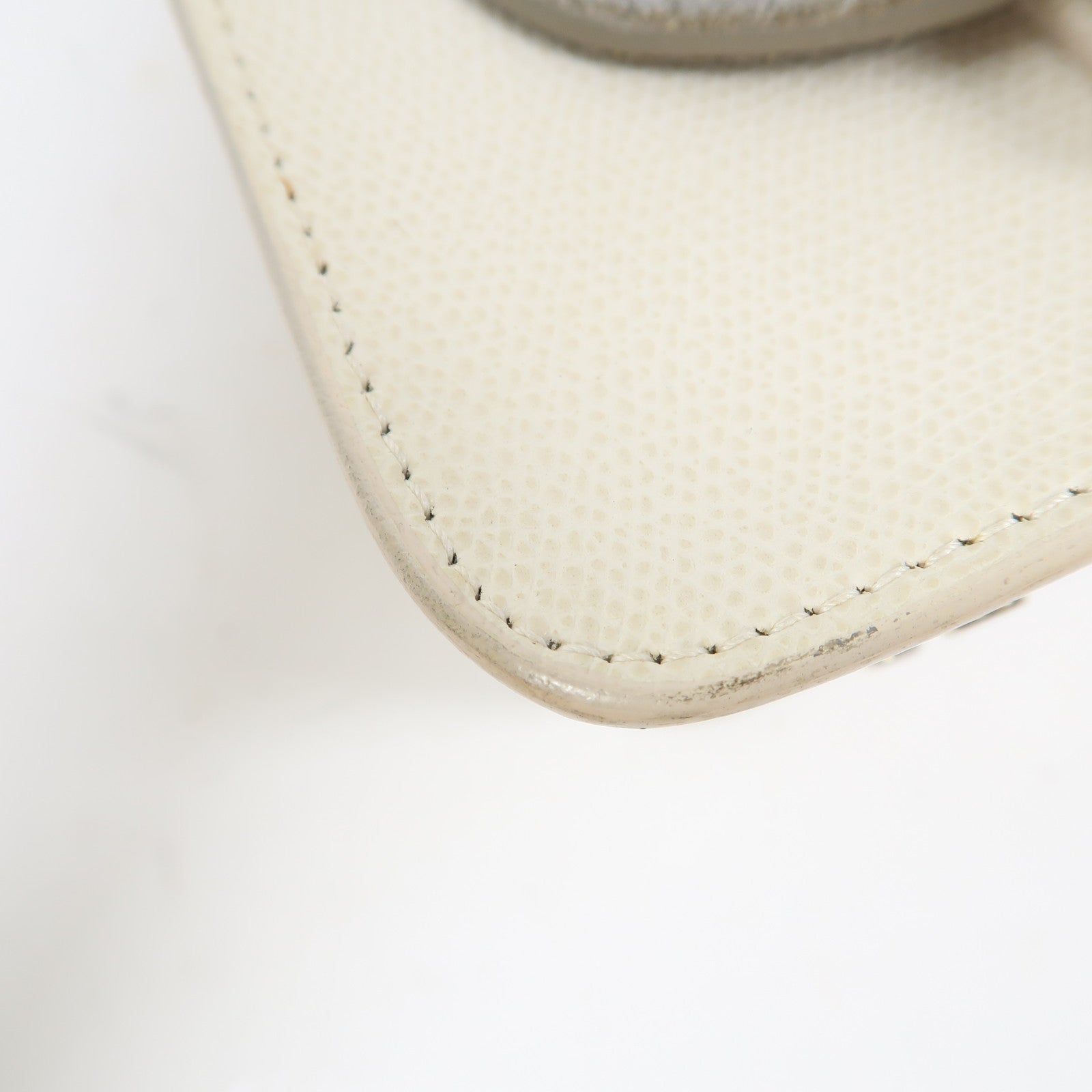 Furla 牛皮皮革Shoulder Bag金扣鏈帶肩背袋白色/灰色