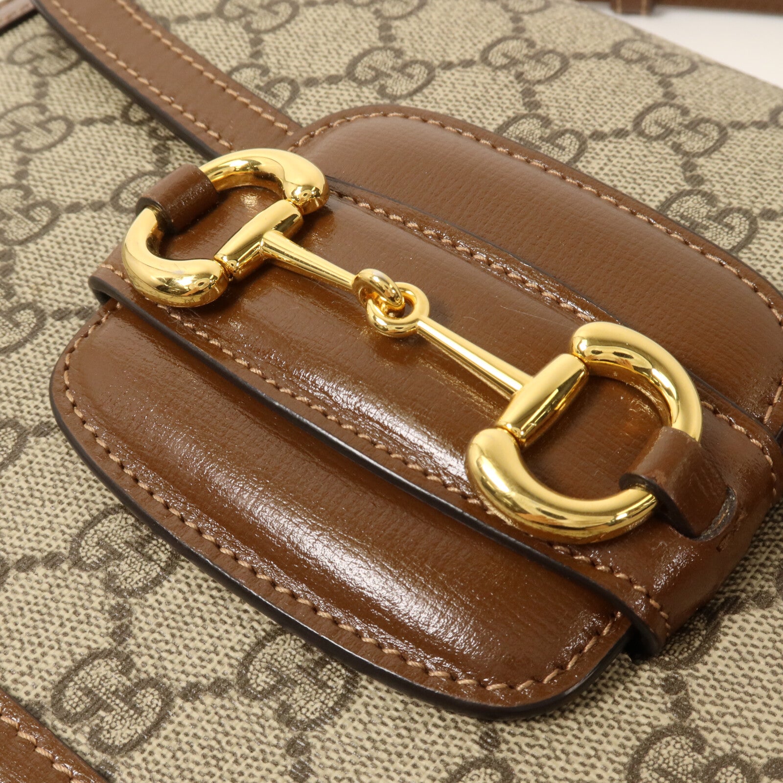 GUCCI 塗層帆布Horsebit 1955肩背袋