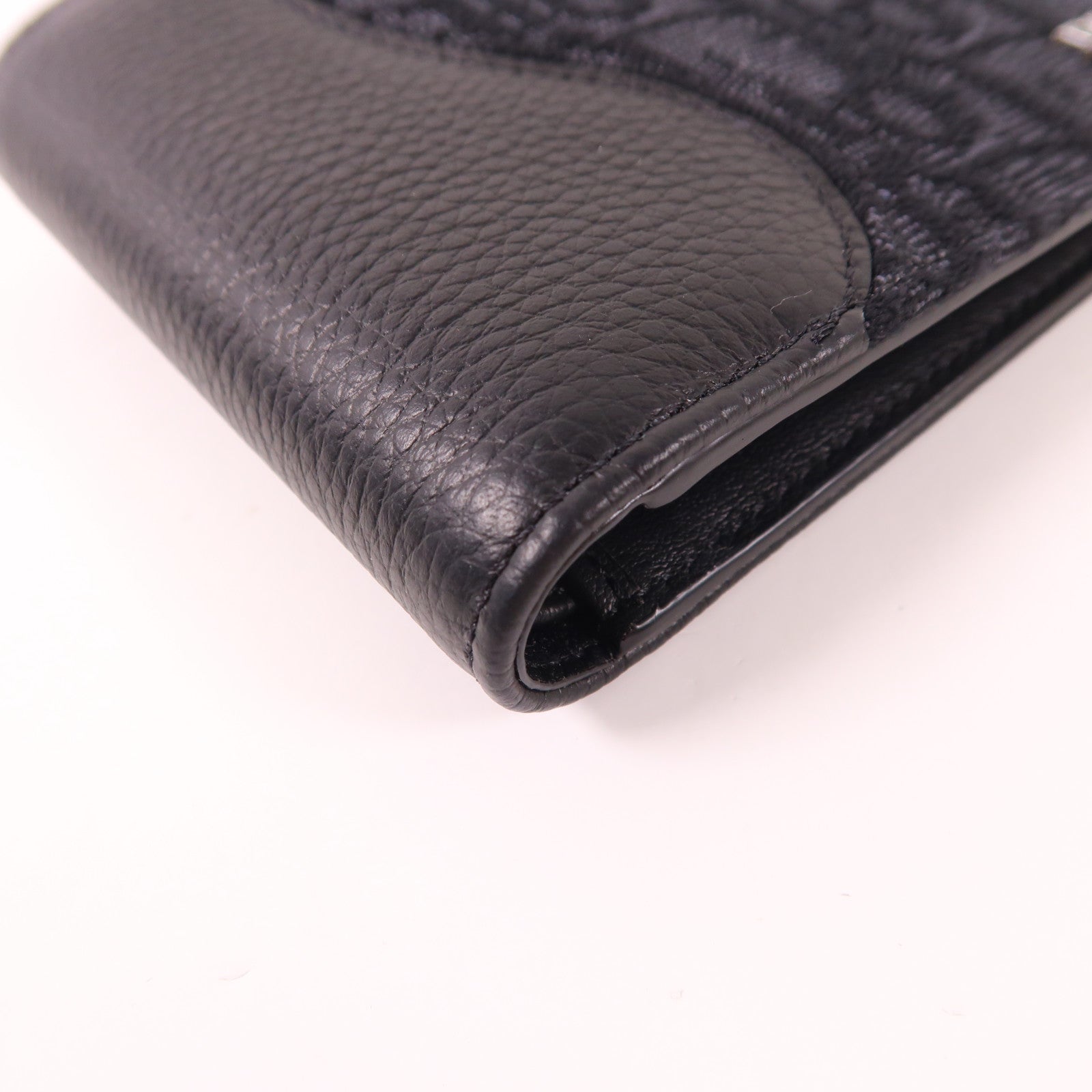 Dior 牛皮皮革/帆布Saddle Billfold Wallet銀扣錢包