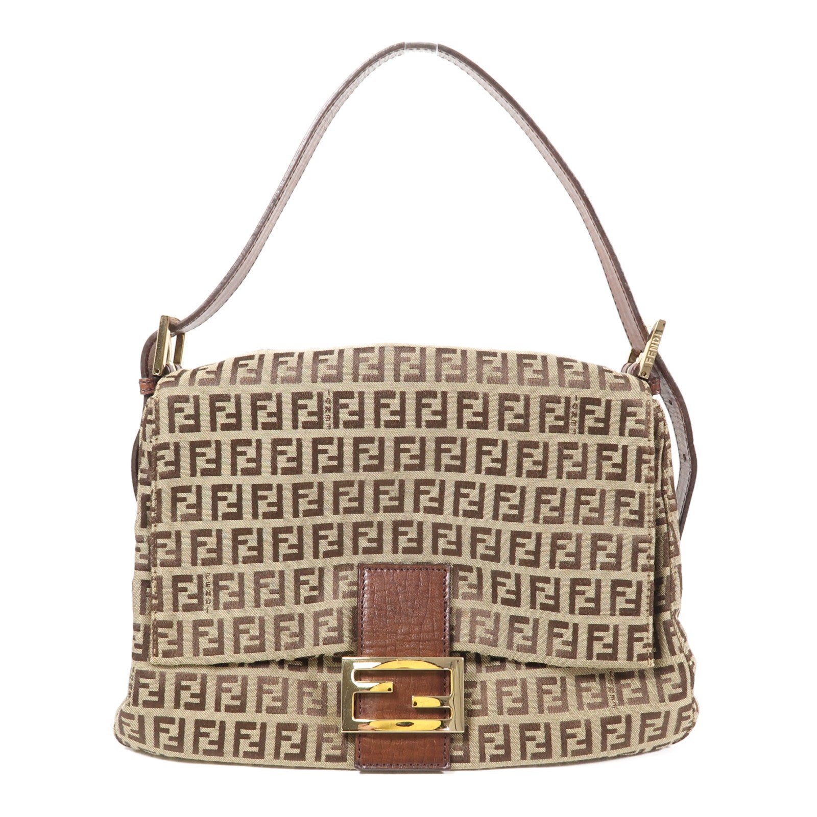 FENDI 帆布Shoulder Bag金扣肩背袋