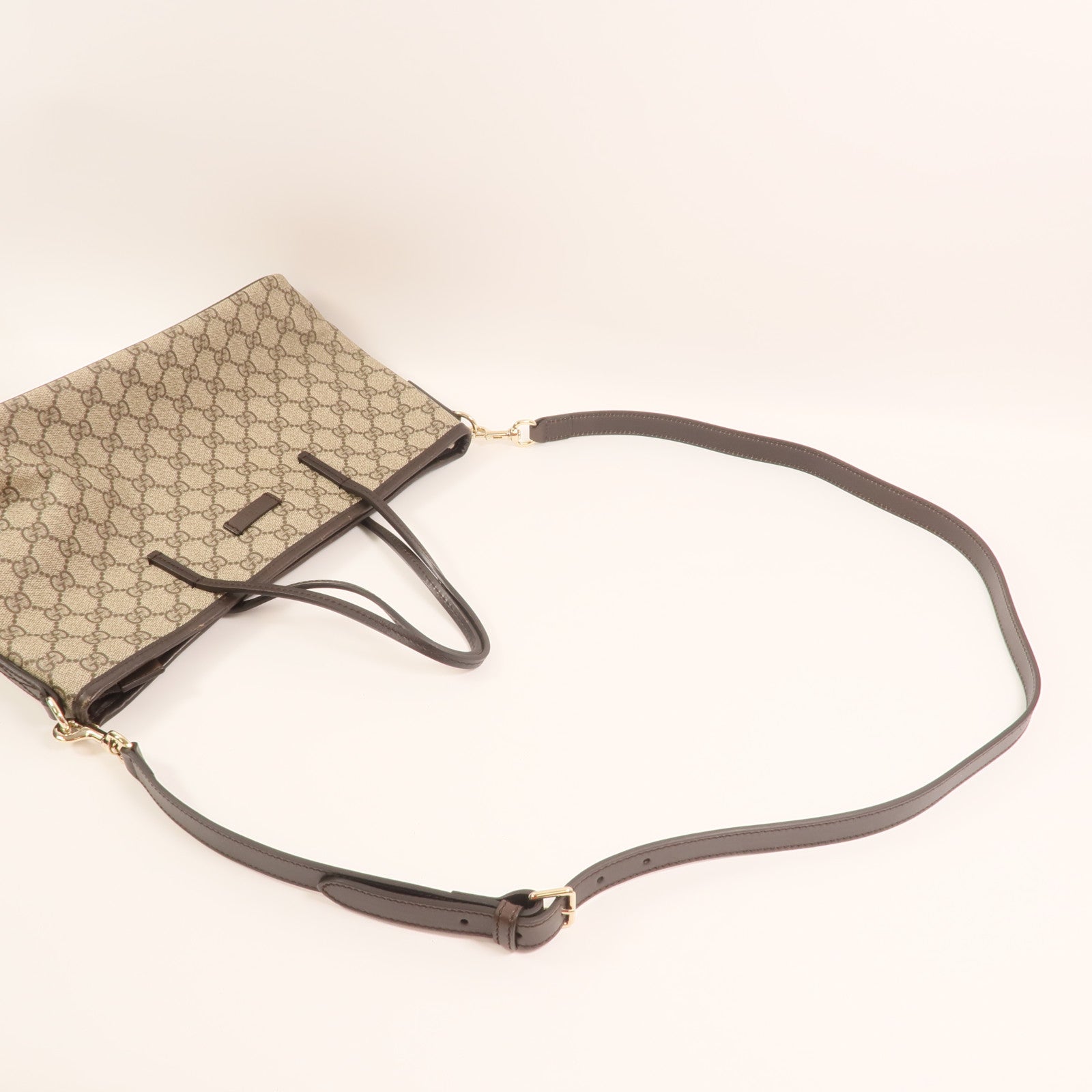 GUCCI 塗層帆布Tote Bag金扣手挽肩背兩用袋