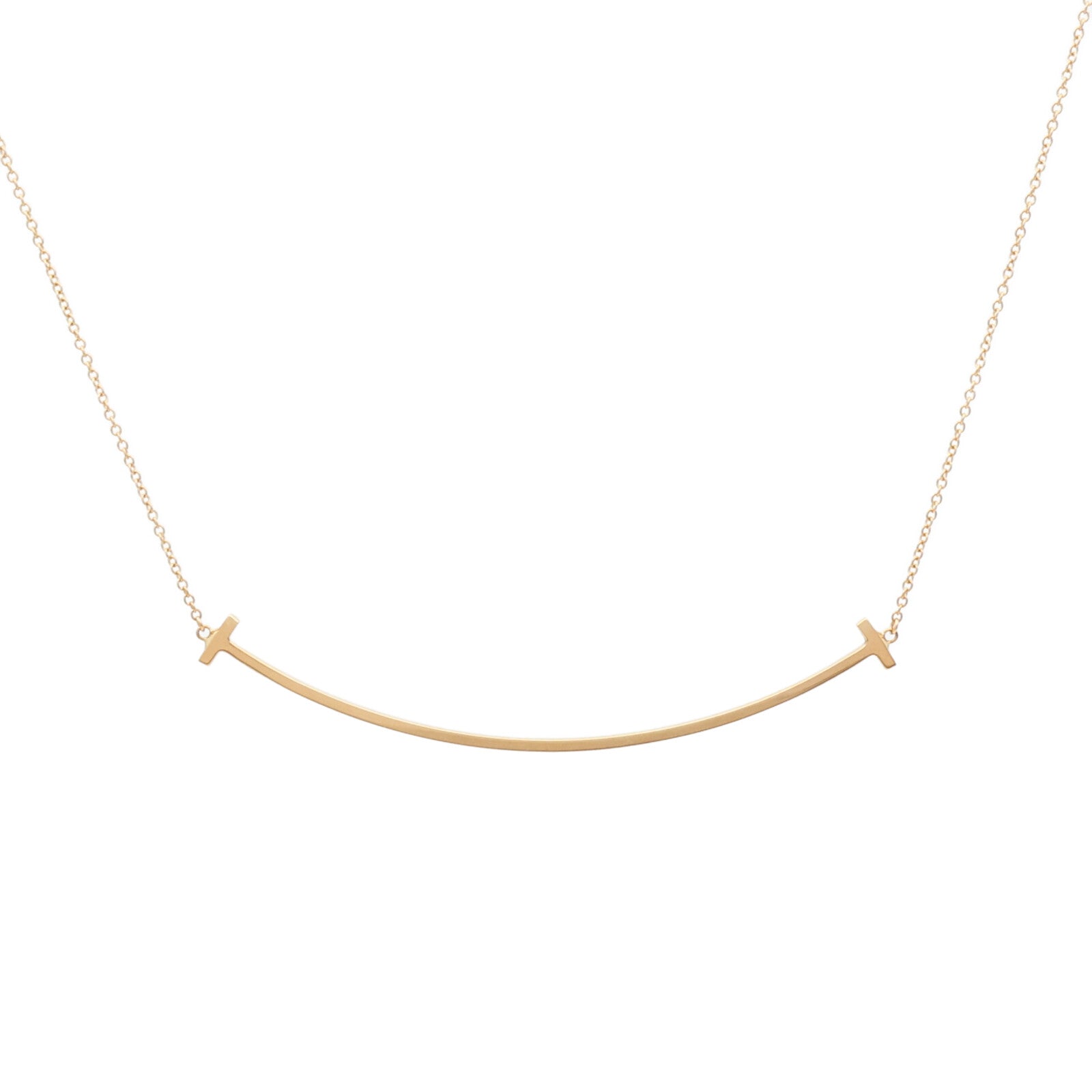 TIFFANY＆CO 18K玫瑰金T-Smile Necklace項鏈