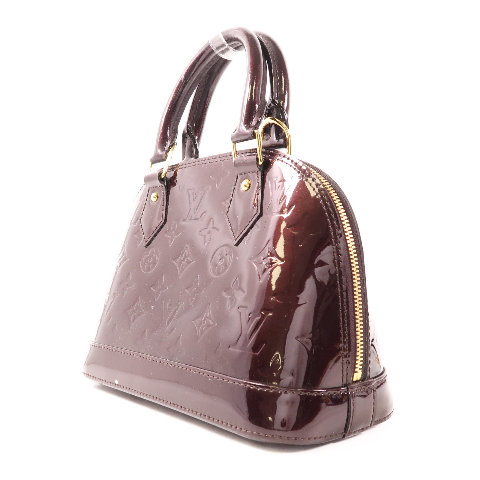 LOUIS VUITTON LV GHW Alma BB 2 Way Shoulder Handbag M91678 Vernis Burgundy