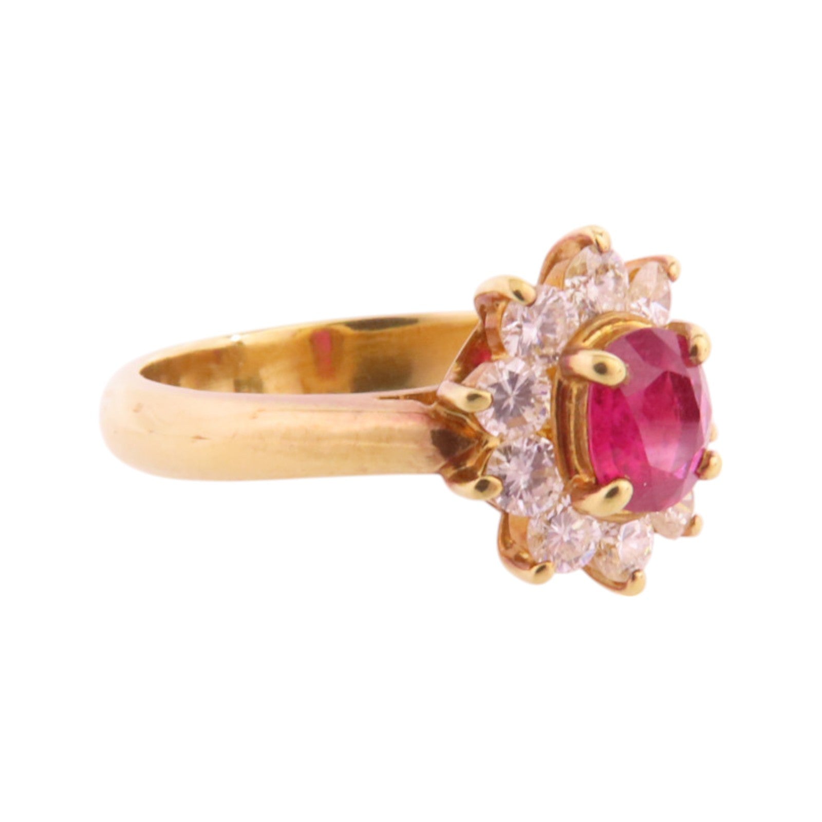JEWELRY 【激減優惠】18K黃金/紅寶石/鑽石Ruby Diamond Ring戒指US#5