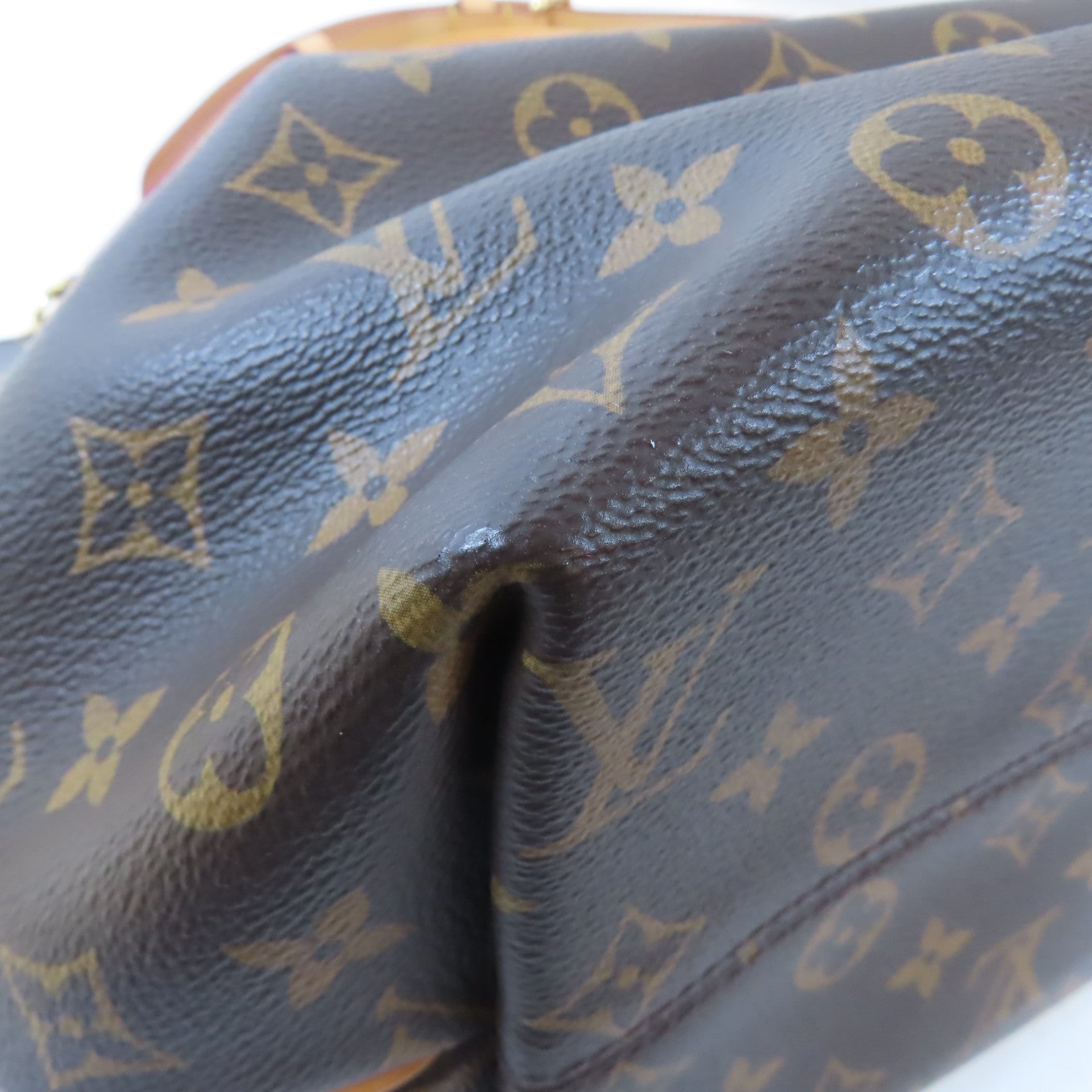 LOUIS VUITTON Monogram Turenne MM金扣手挽肩背兩用袋棕色
