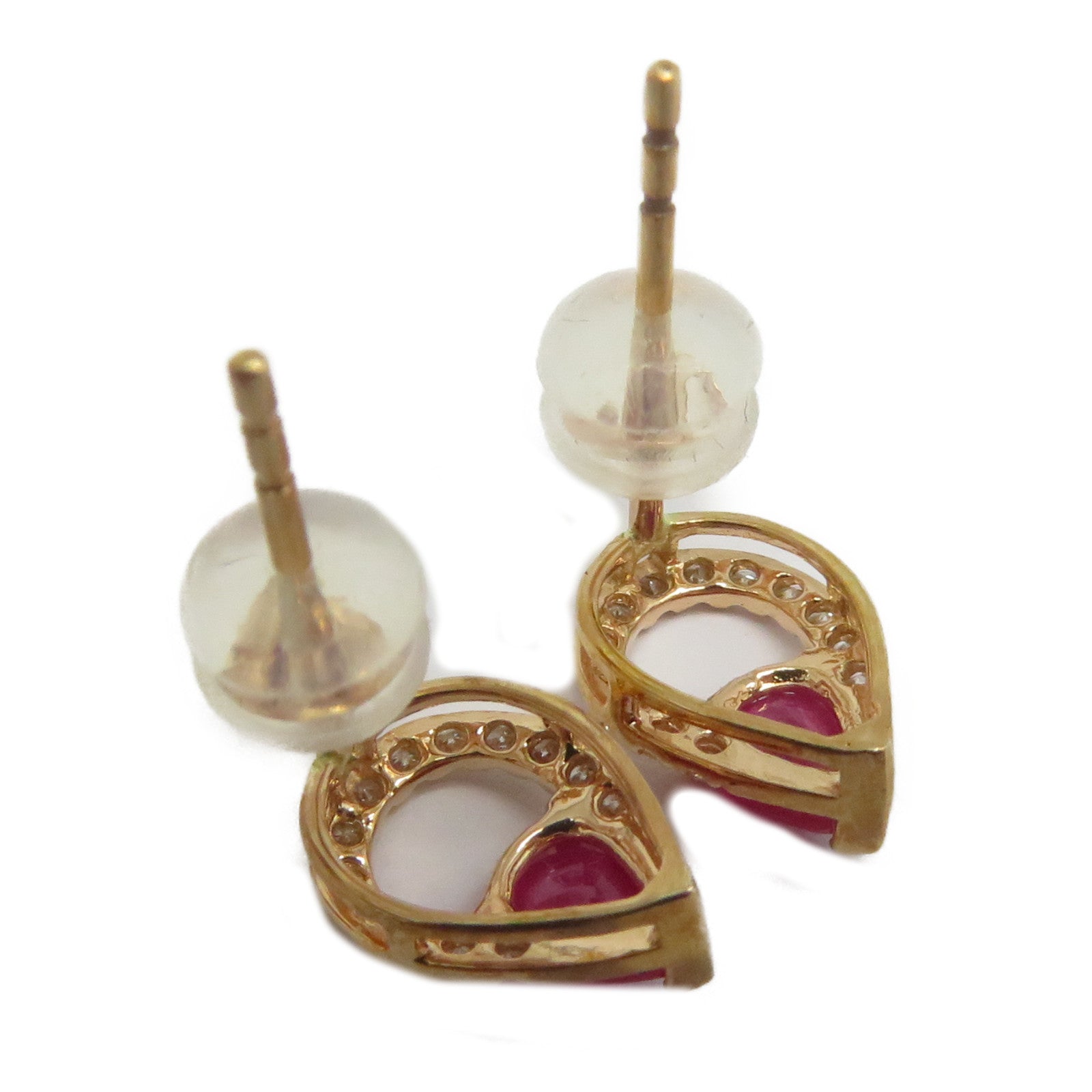 JEWELRY 【激減優惠】18K玫瑰金Ruby Earrings 0.650ct紅寶石/0.230ct鑽石耳環紅色/金色