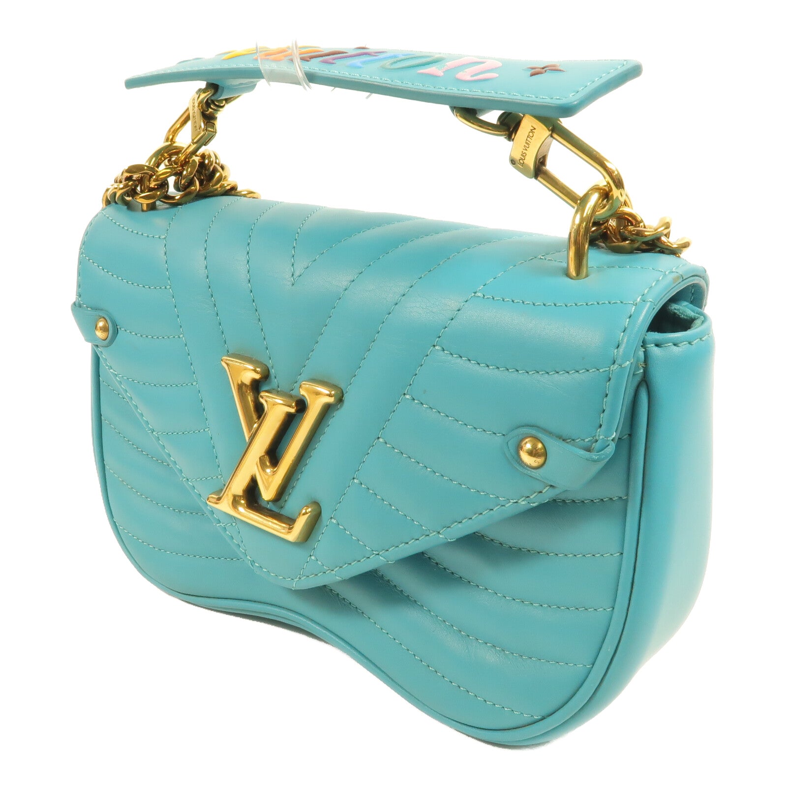 LOUIS VUITTON 牛皮皮革New Wave Chain Bag PM鏈帶手挽肩背兩用袋