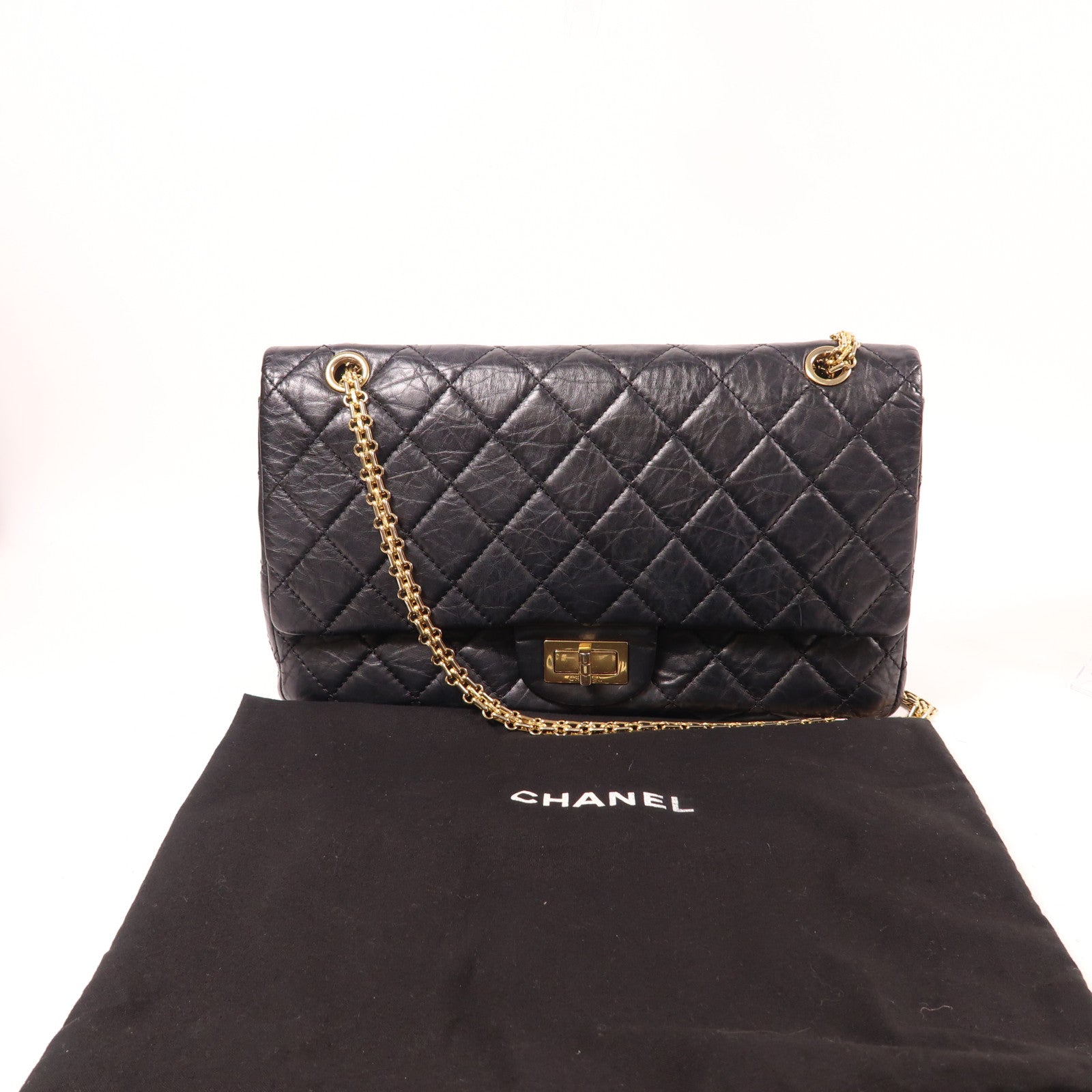 CHANEL 【激減優惠】牛皮皮革2.55鏈帶肩背袋