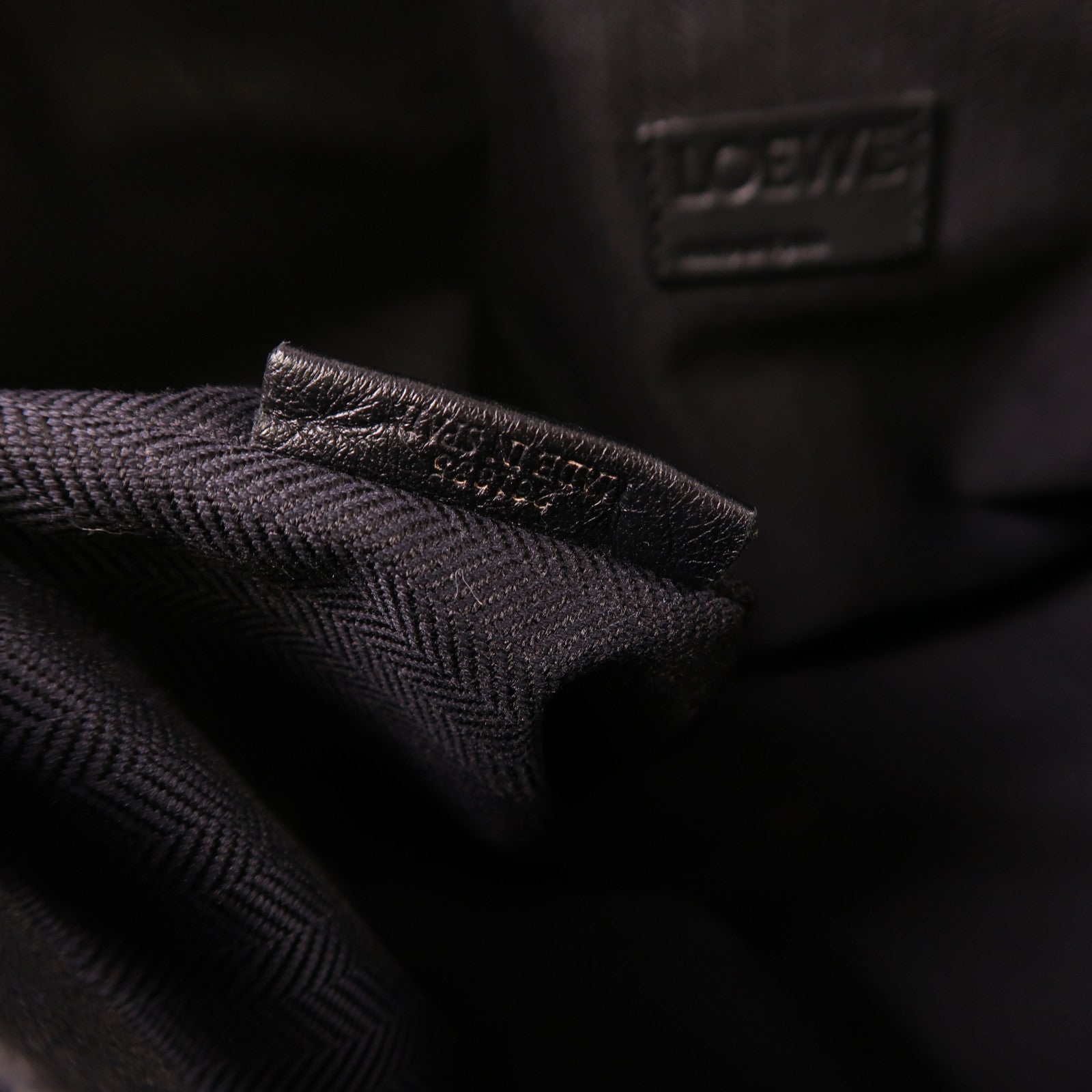 LOEWE SHW Shoulder Bag Calfskin Leather Black