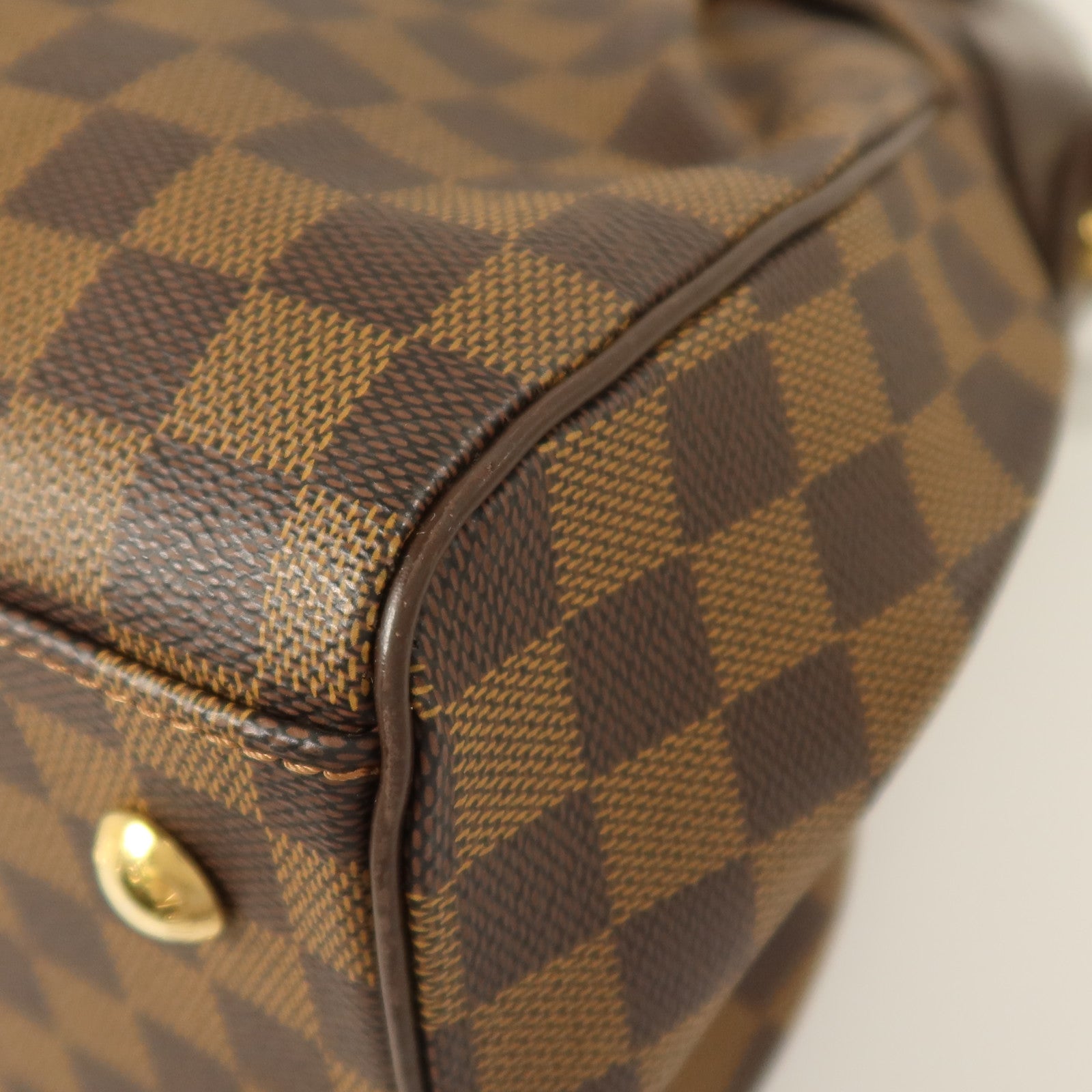 LOUIS VUITTON Damier Trevi金扣手挽肩背兩用袋