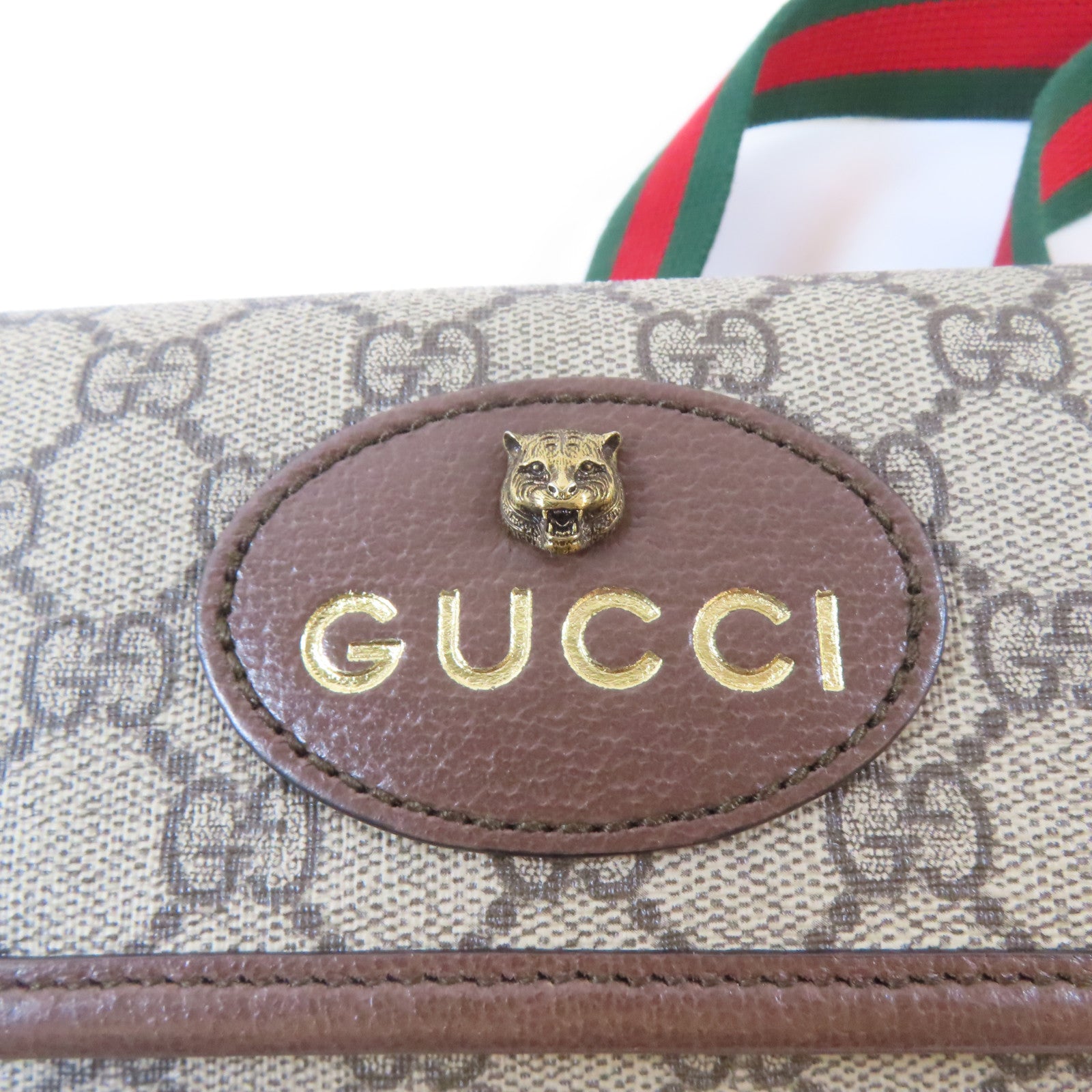 GUCCI 塗層帆布Waist Bag金扣腰包啡色
