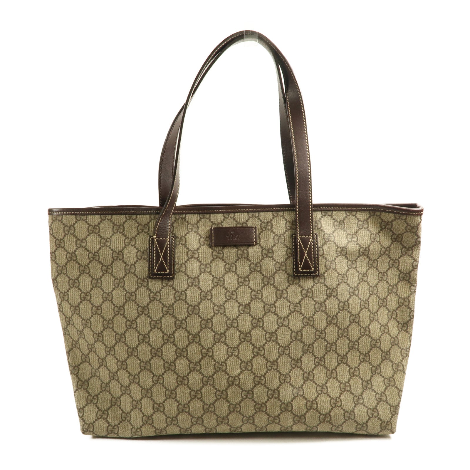 GUCCI 塗層帆布Shoulder Tote銀扣肩背袋/手挽袋