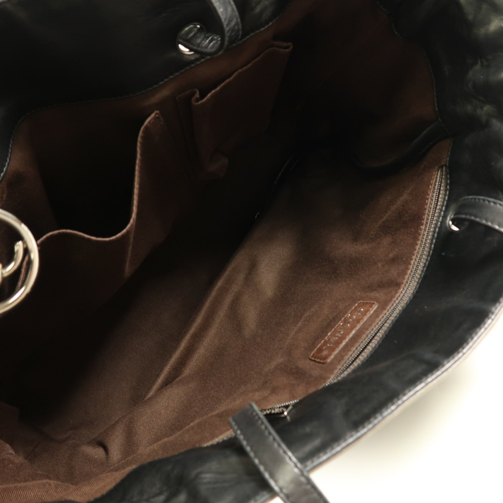 CHANEL 牛皮皮革Handbag銀扣手挽袋