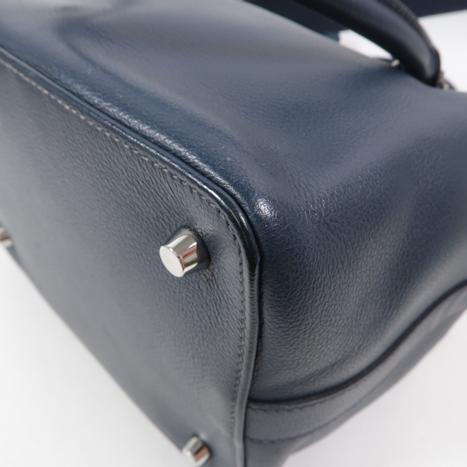 HERMES Evercolor皮革Toolbox 20手挽肩背兩用袋Bleu Ocean