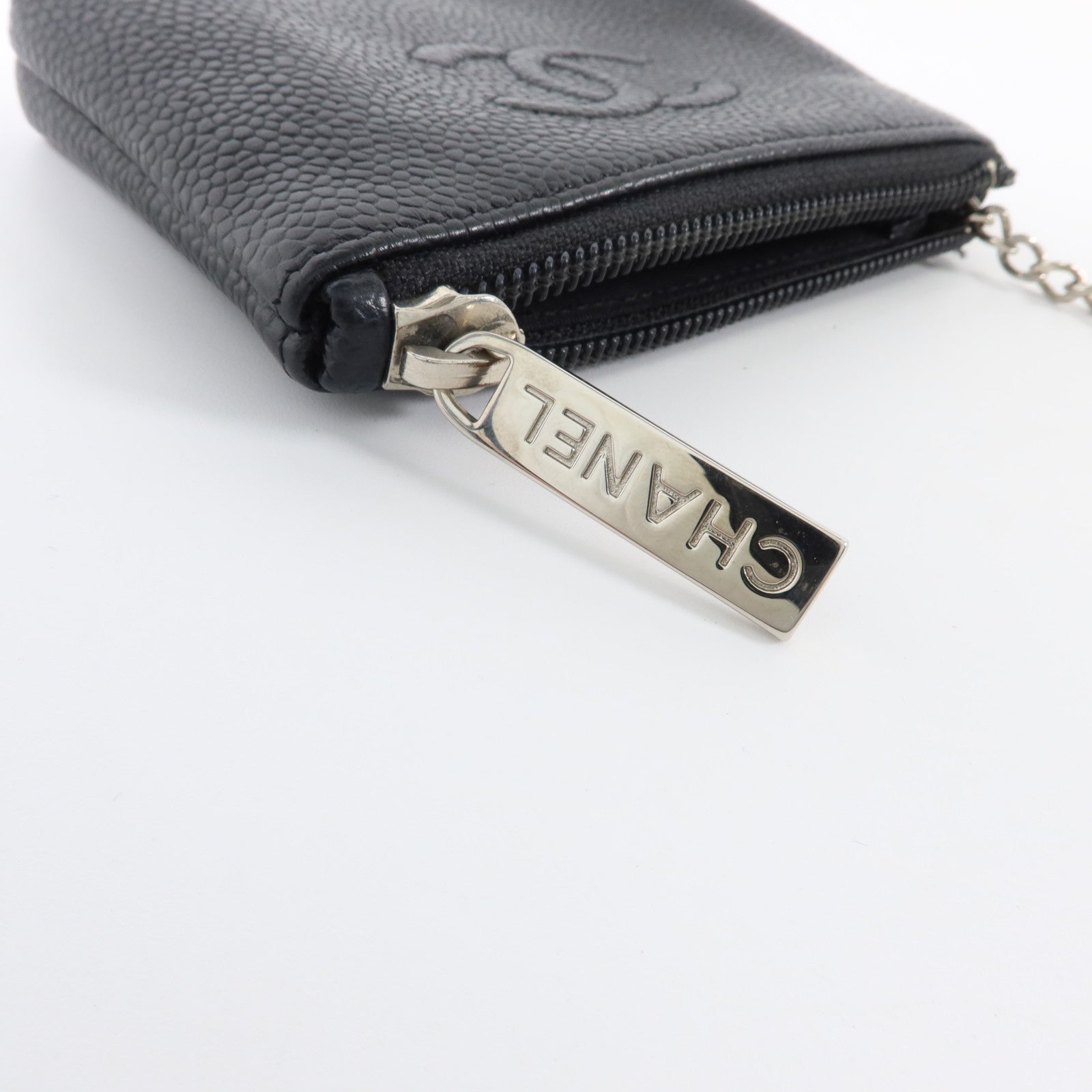 CHANEL 牛皮皮革Timeless CC Key Pouch/Coin Case銀扣鎖匙包/零錢包