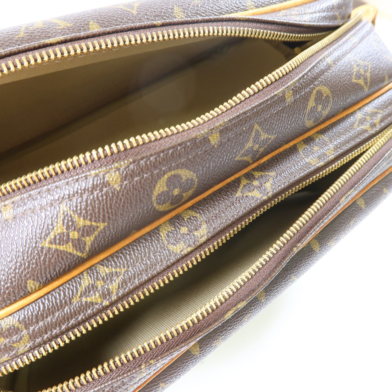 LOUIS VUITTON Monogram Reporter PM金扣肩背袋啡色