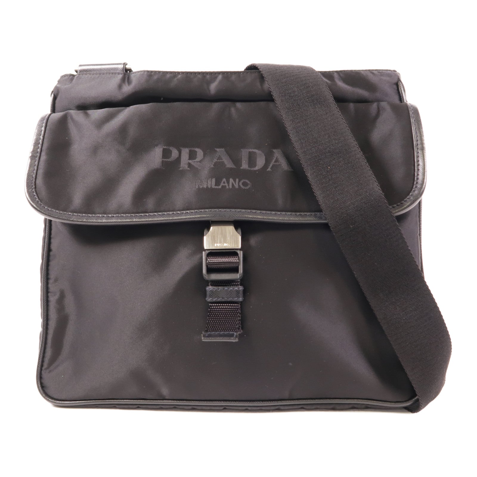 PRADA 尼龍Shoulder Bag銀扣肩背袋