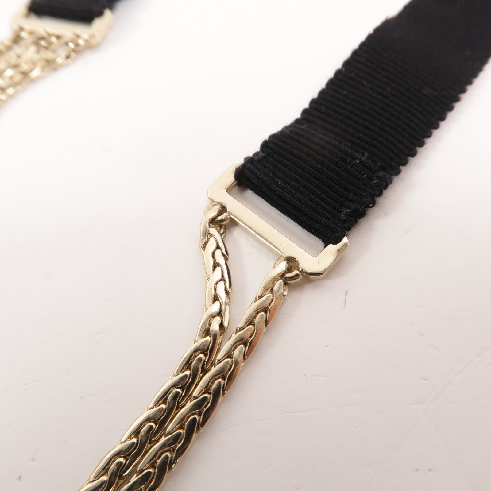 CHANEL 金屬/PVC Coco Mark Ribbon Choker項鍊