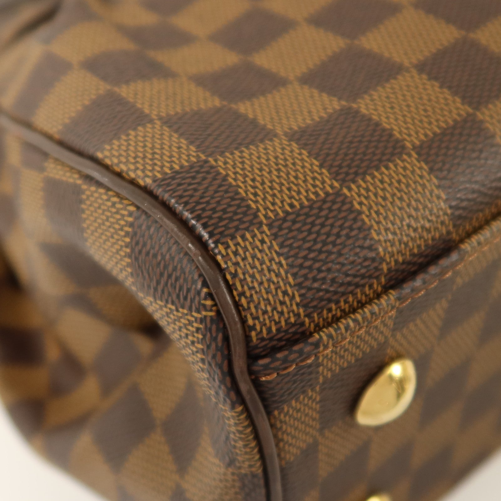 LOUIS VUITTON Damier Trevi金扣手挽肩背兩用袋