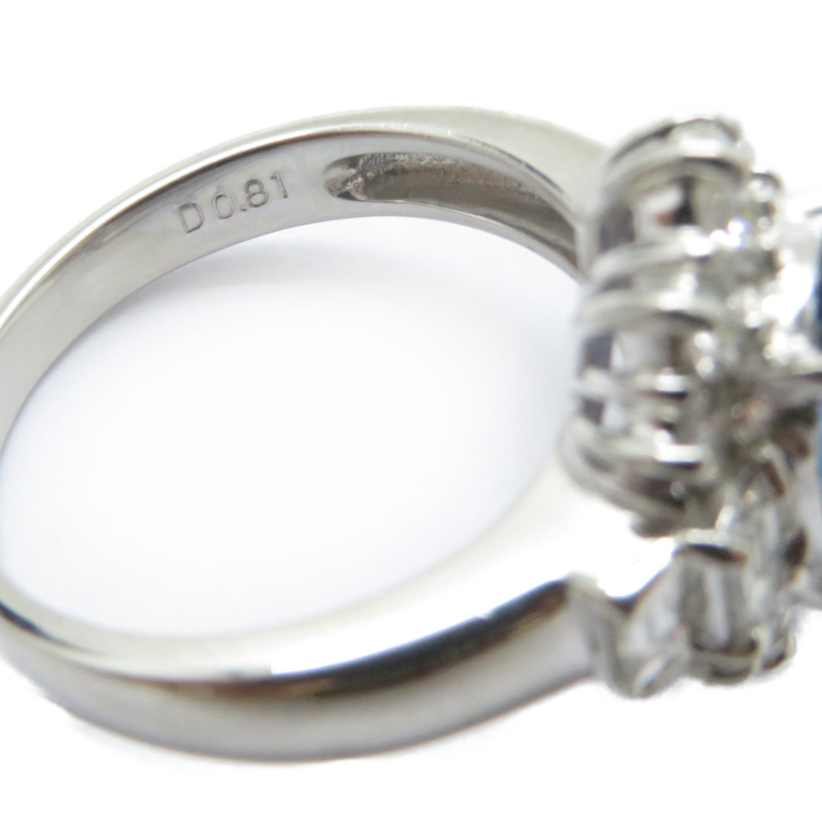 JEWELRY PT900鉑金Sapphire Ring 3.12ct藍寶石/0.81ct鑽石戒指US#6