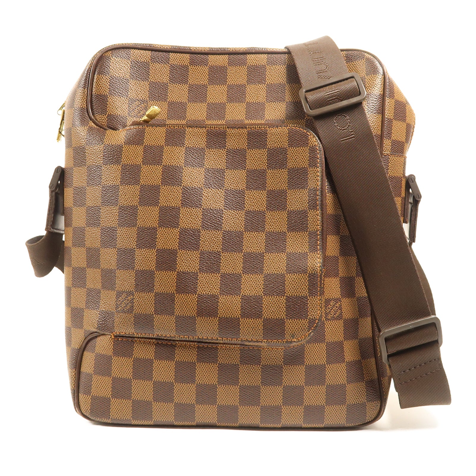 LOUIS VUITTON Damier Olaf MM金扣肩背袋
