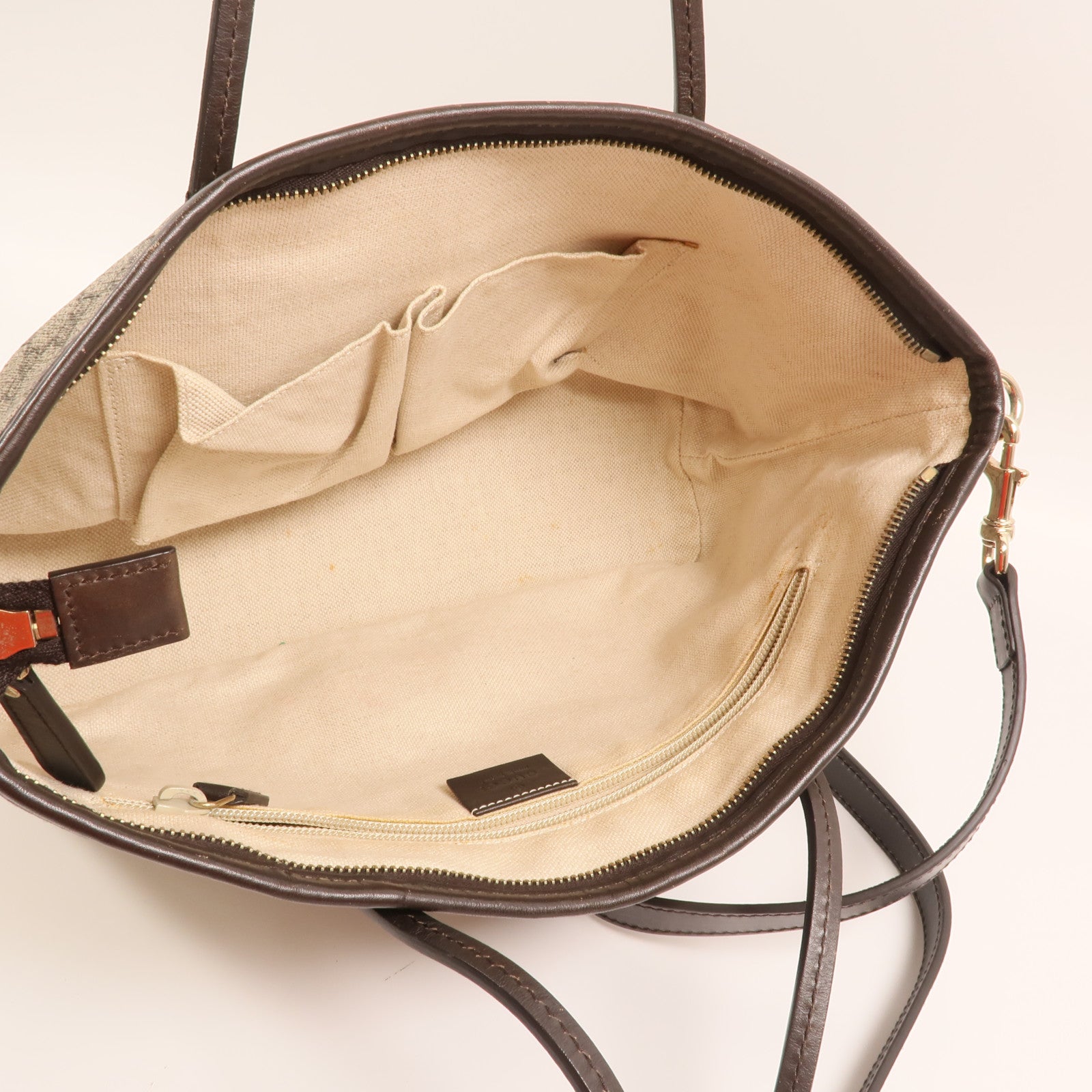 GUCCI 塗層帆布Tote Bag金扣手挽肩背兩用袋