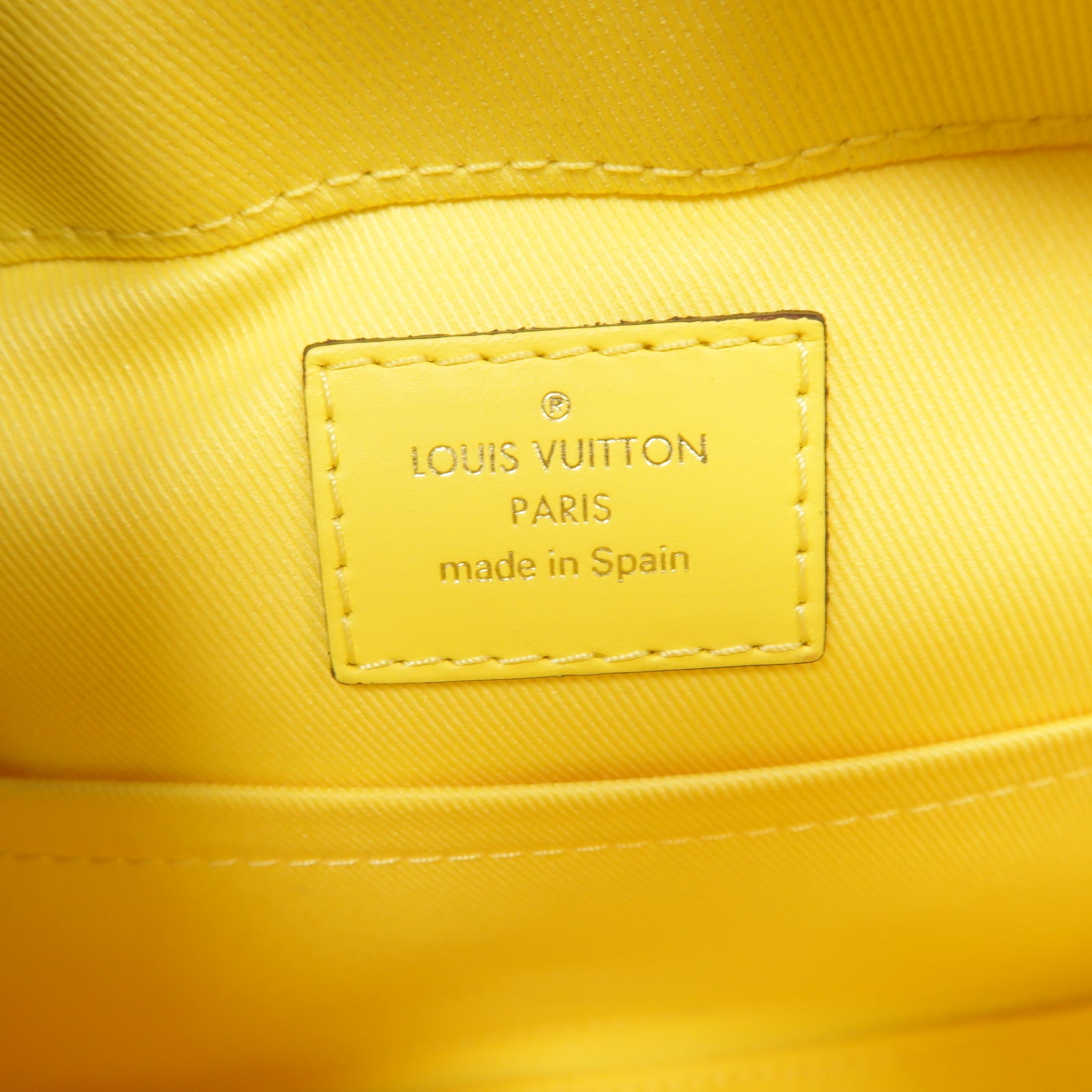 LOUIS VUITTON 【激減優惠】Damier Azur Saintonge金扣手挽肩背兩用袋黃色/白色