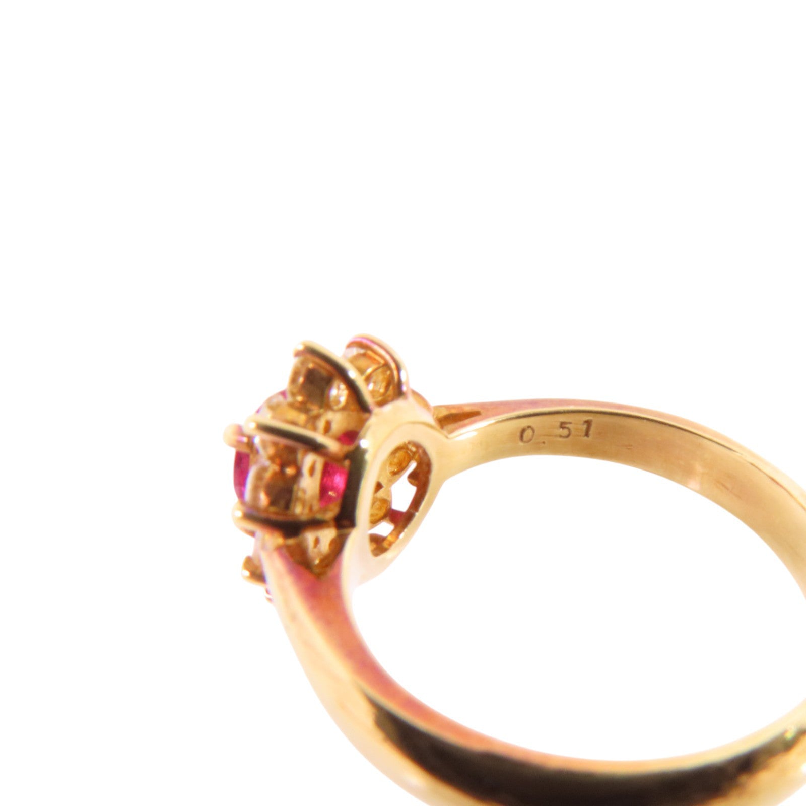 JEWELRY 【激減優惠】18K黃金/紅寶石/鑽石Ruby Diamond Ring戒指US#5