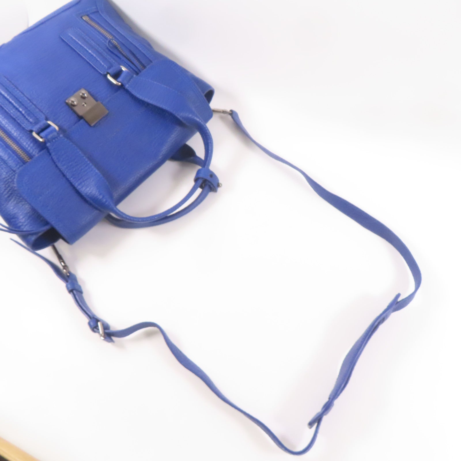 3.1 Phillip Lim 牛皮皮革2 Way Shoulder Bag手挽袋藍色