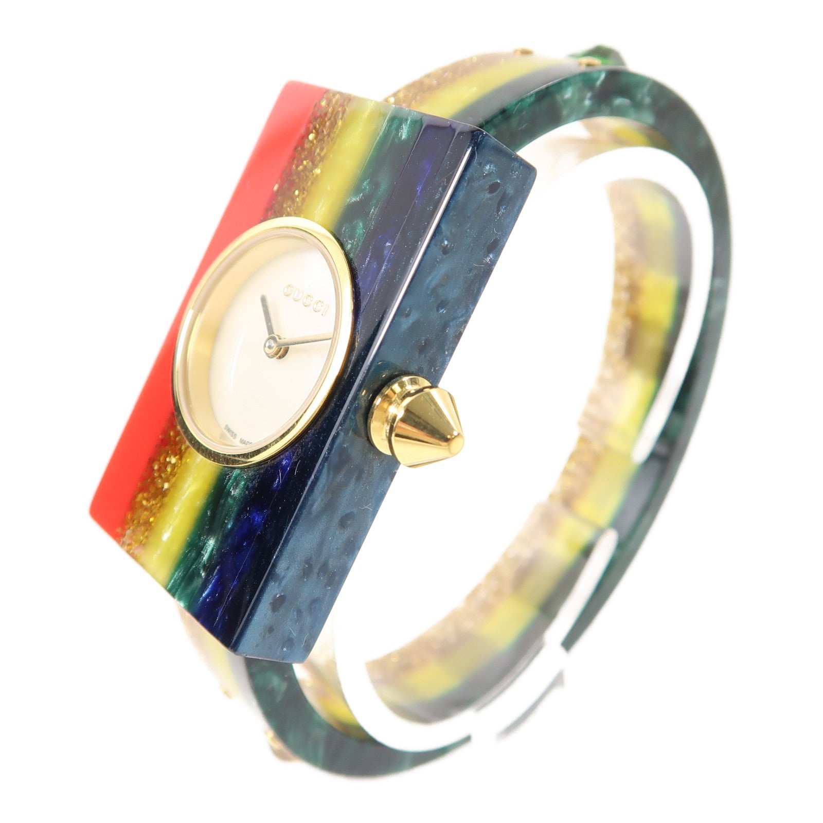GUCCI Plexi Watch PVC手錶石英機芯彩色