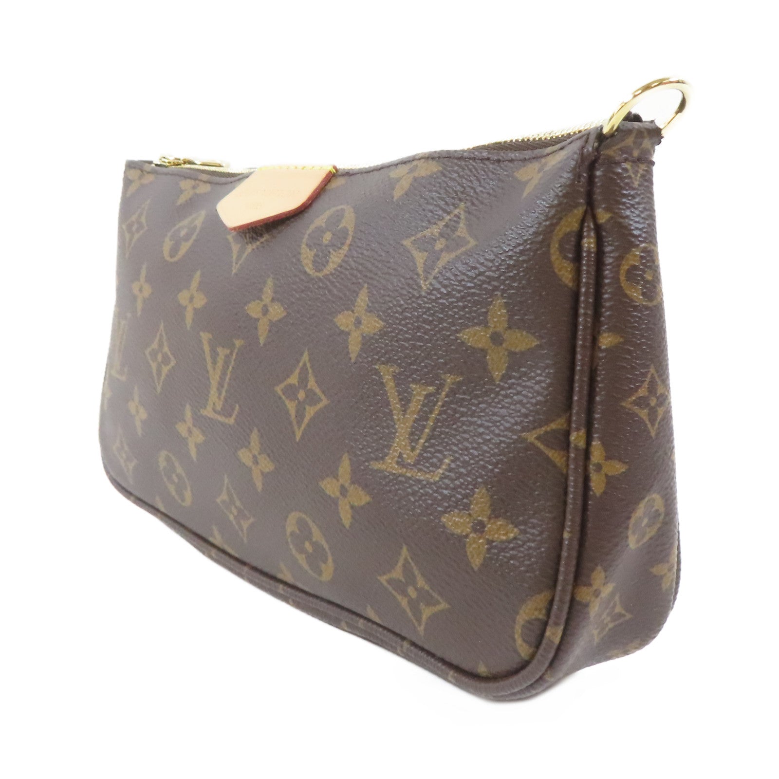LOUIS VUITTON Monogram Multi Pochette Accessories金扣肩背袋綠色/啡色