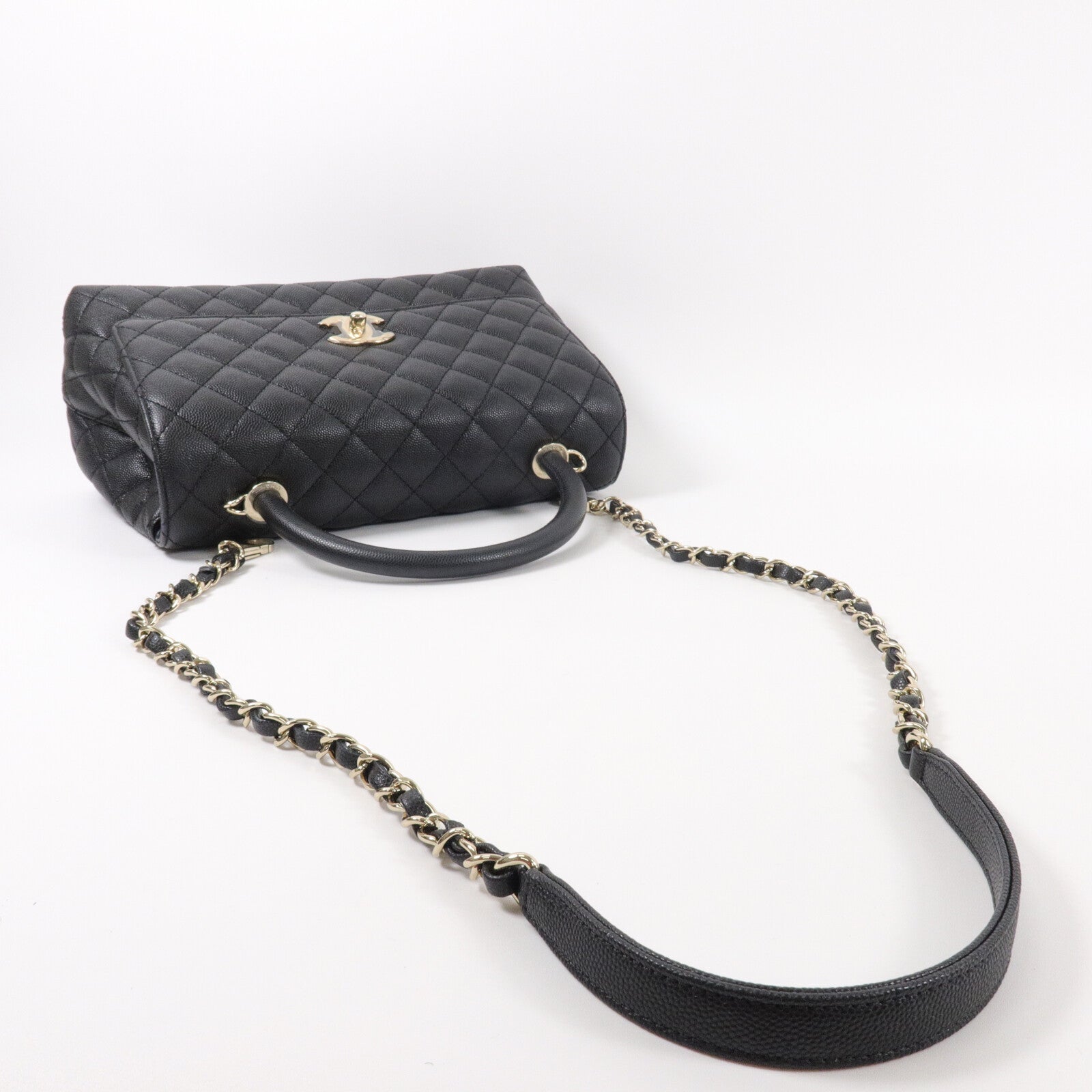 CHANEL 牛皮皮革Coco Handle Medium手挽肩背兩用袋