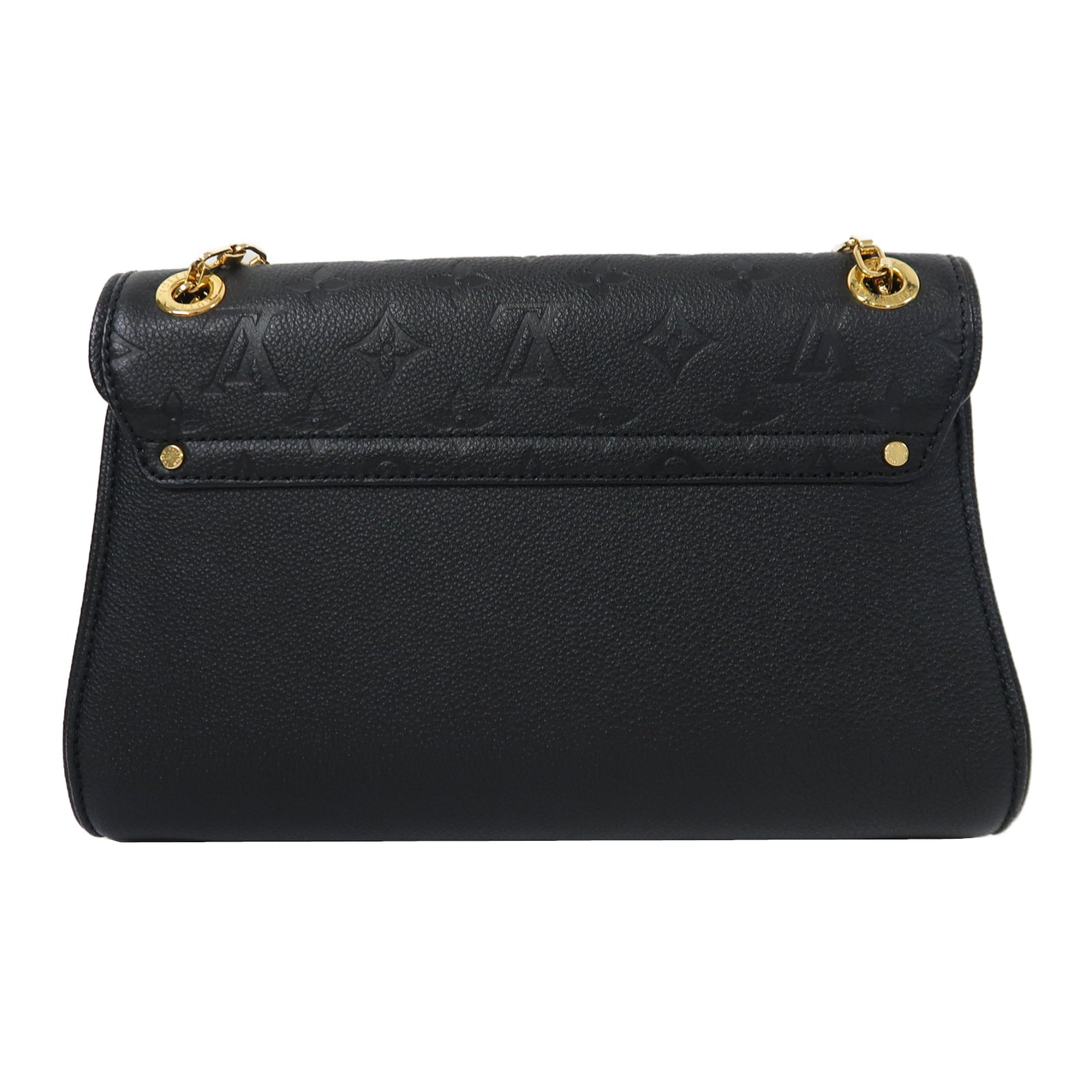 LOUIS VUITTON Monogram Empreinte Saint Germain PM金扣鏈帶肩背袋黒色