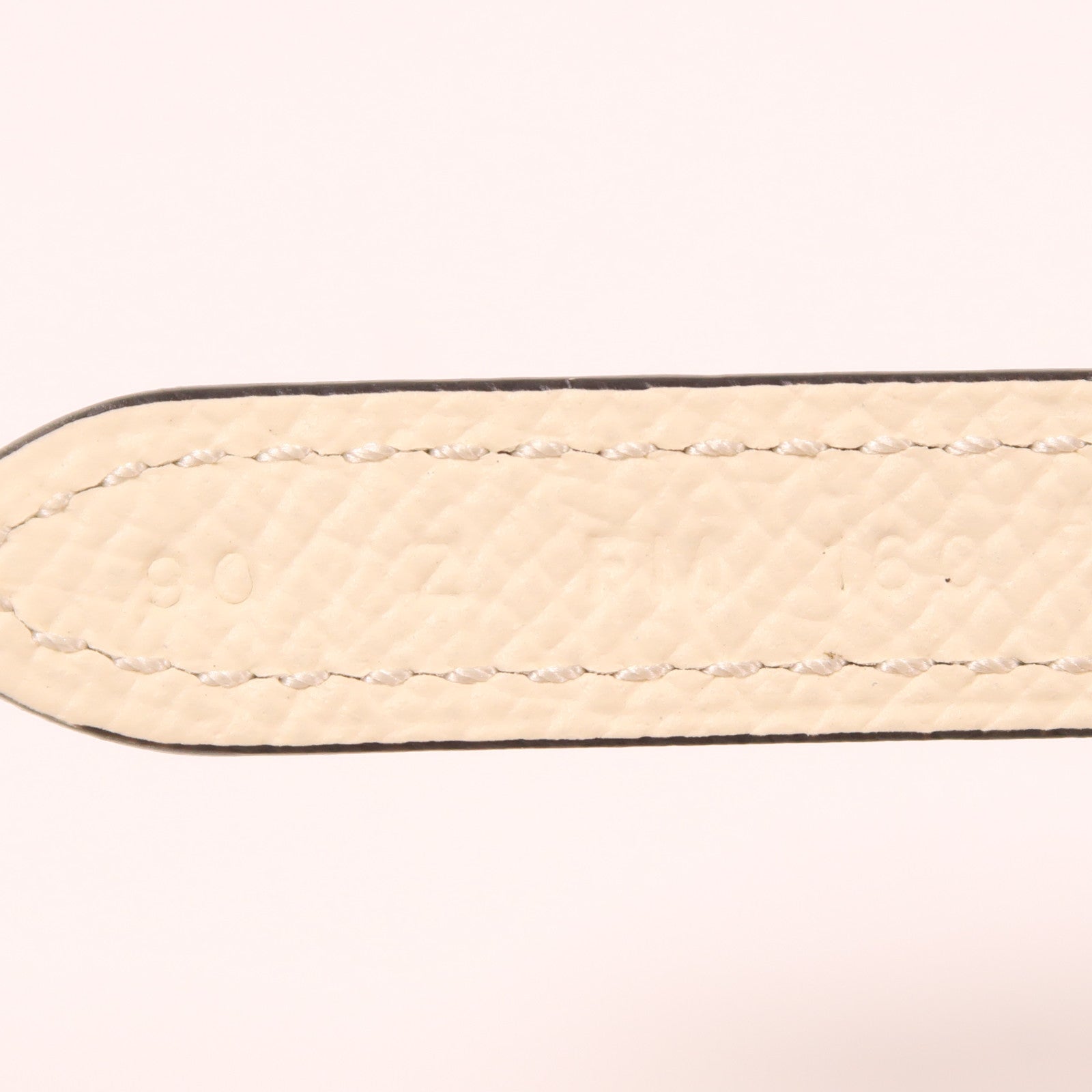 HERMES Epsom皮革H Belt 90cm金扣皮帶Sesame/Nata