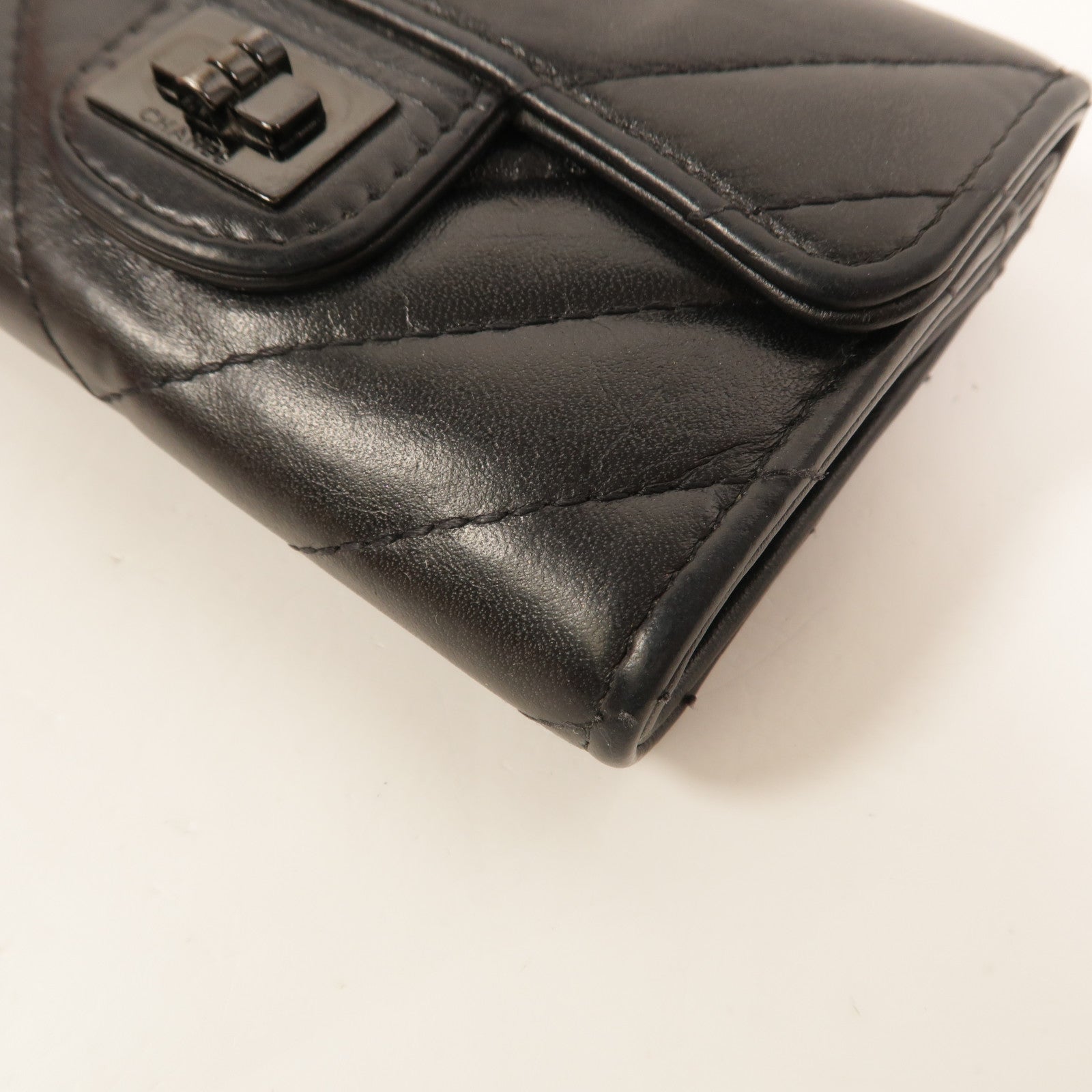 CHANEL 牛皮皮革2.55 So Black Card Holder卡片套