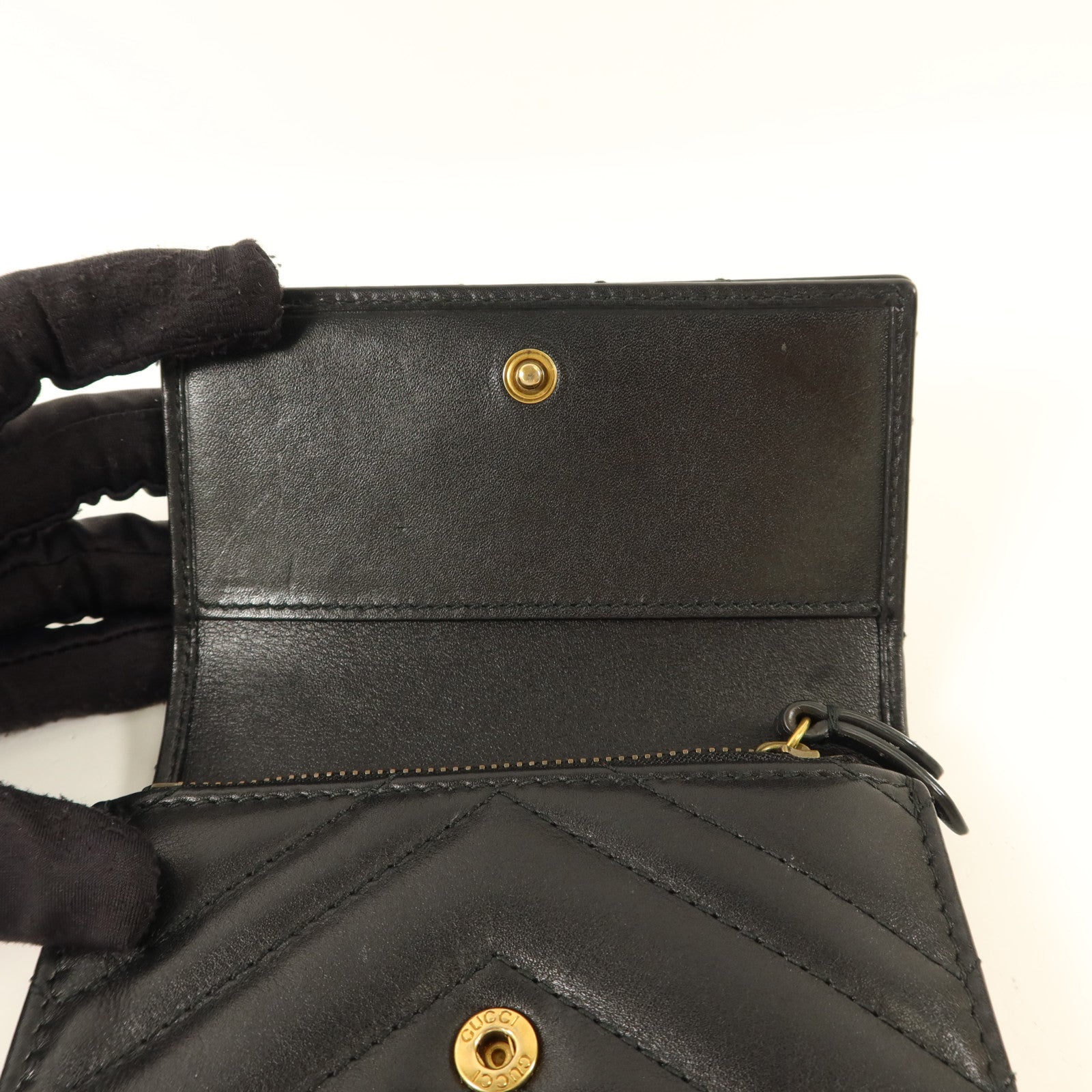 GUCCI 牛皮皮革GG Marmont Wallet金扣錢包