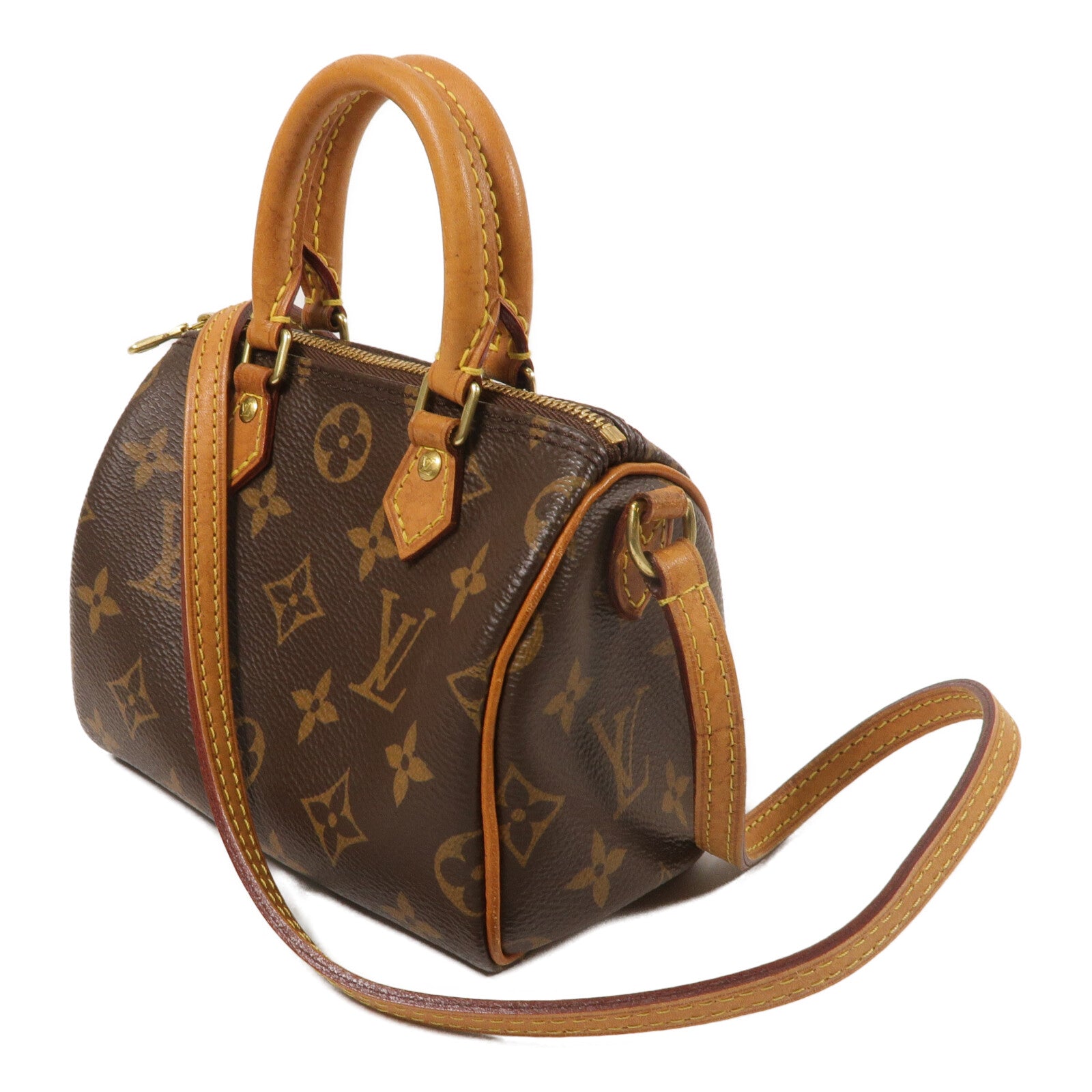 LOUIS VUITTON Monogram Nano Speedy手挽肩背兩用袋