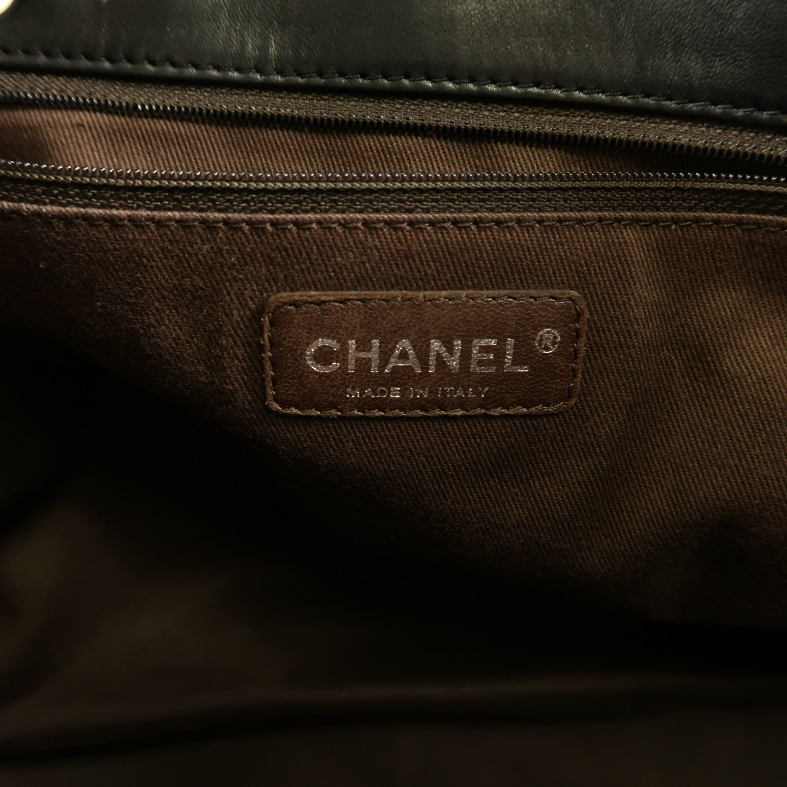 CHANEL 牛皮皮革Handbag銀扣手挽袋