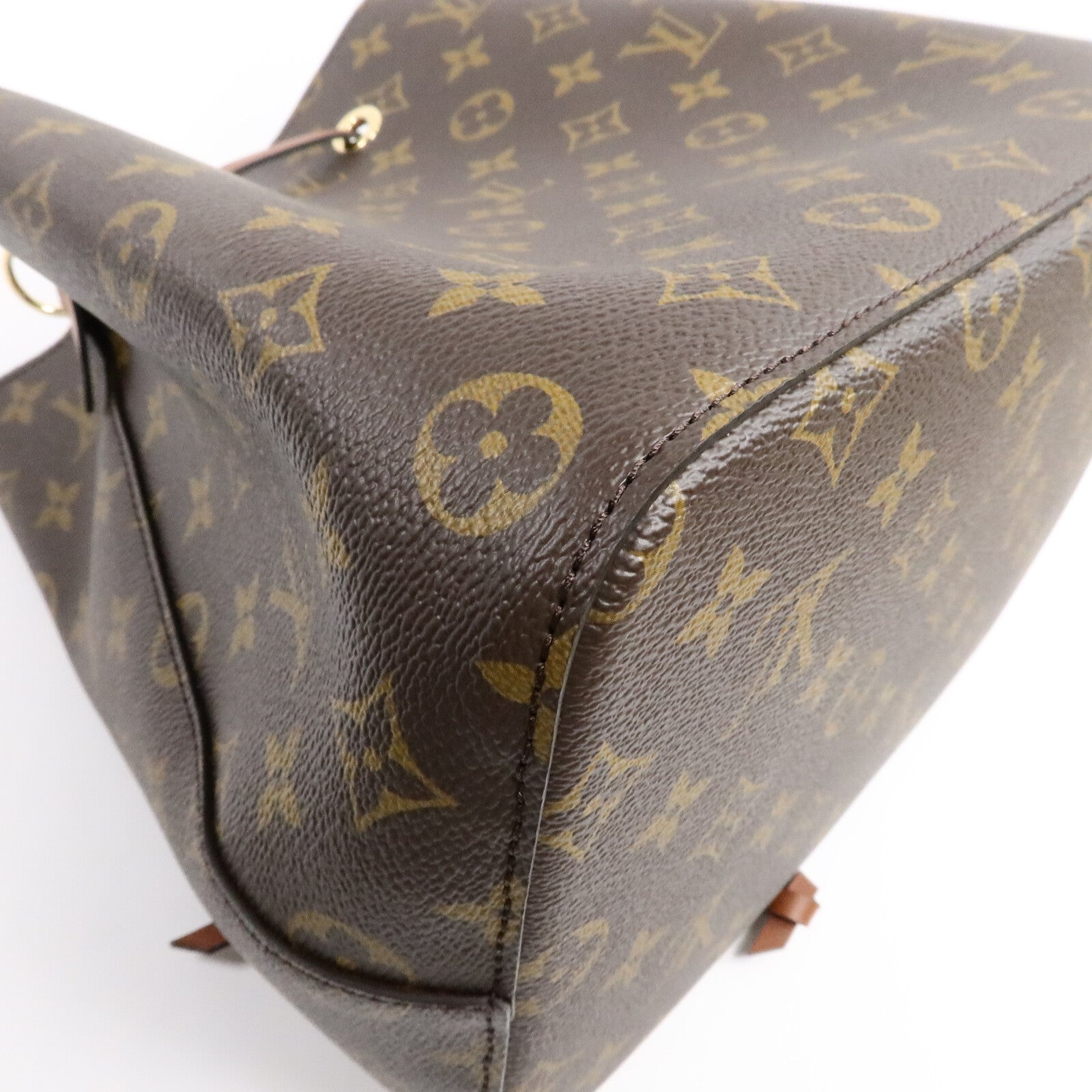 LOUIS VUITTON Monogram NeoNoe MM金扣肩背袋棕色