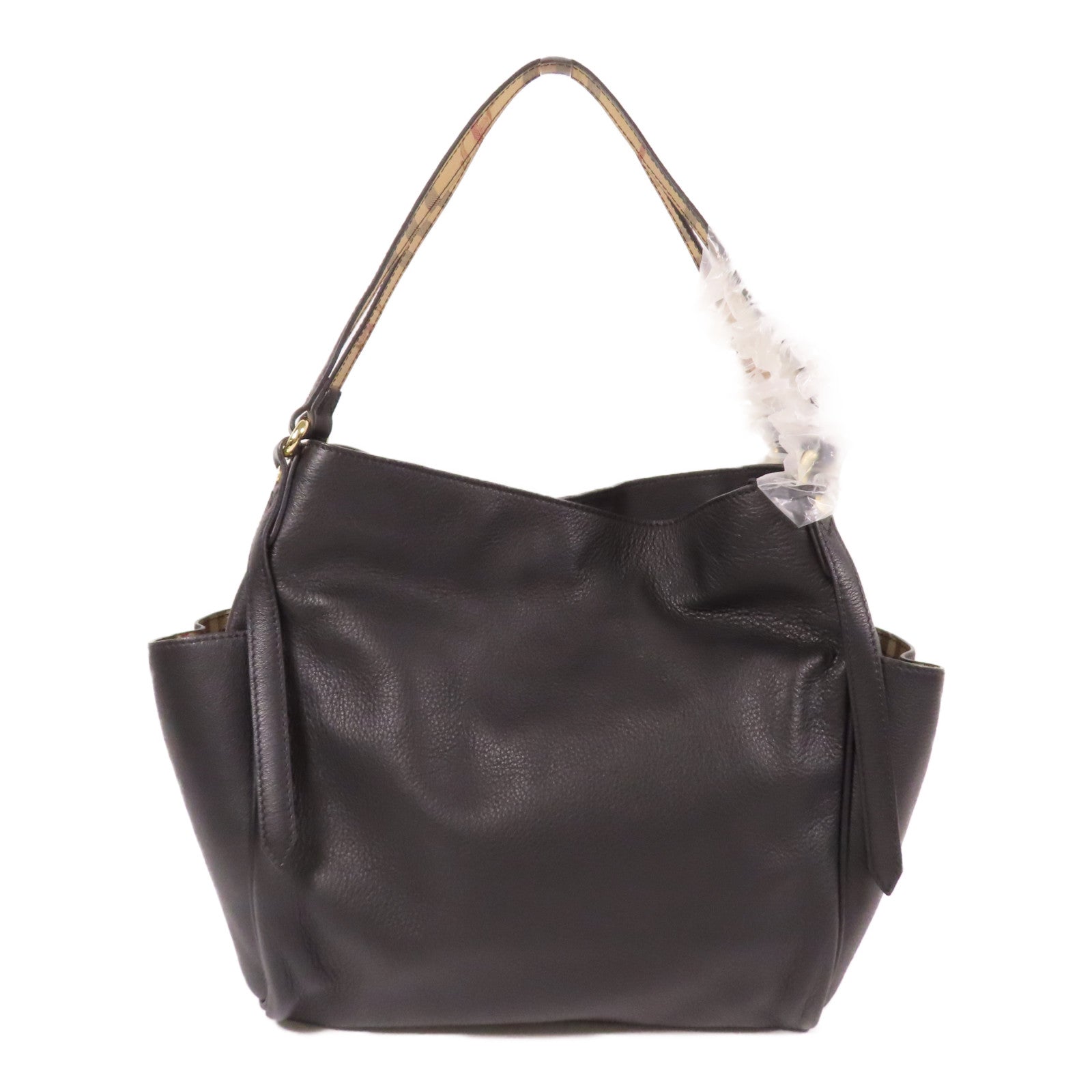 BURBERRY 牛皮皮革Small Canterbury Tote金扣肩背袋/手挽袋黑色