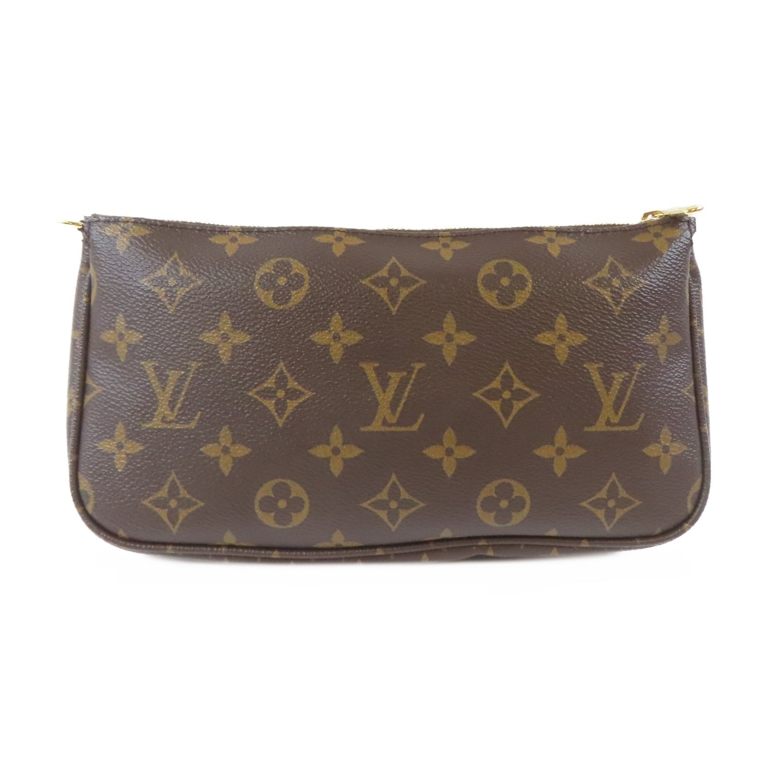 LOUIS VUITTON Monogram Multi Pochette Accessories金扣肩背袋綠色/啡色
