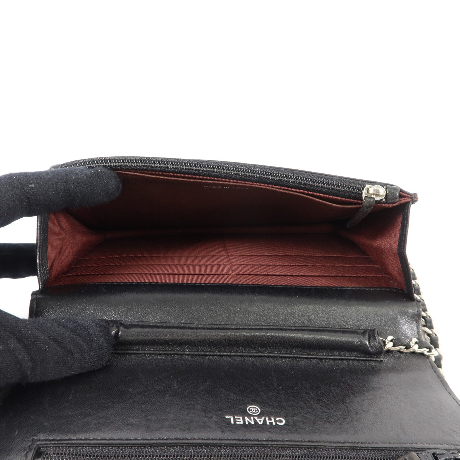 CHANEL 羊皮皮革WOC Wallet On Chain鏈帶肩背袋