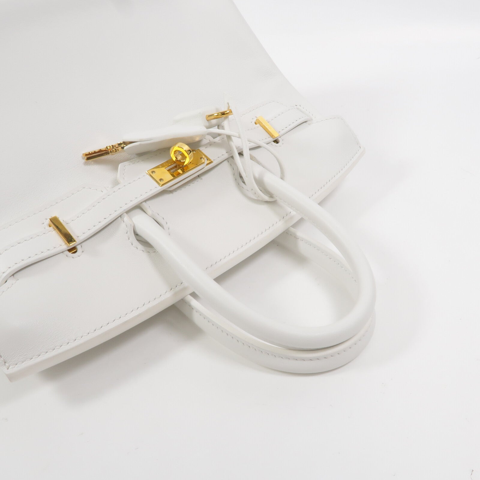 HERMES Swift皮革Birkin 25手挽袋New White