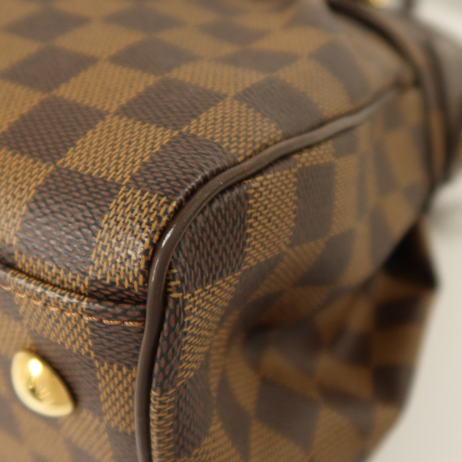 LOUIS VUITTON Damier Trevi金扣手挽肩背兩用袋