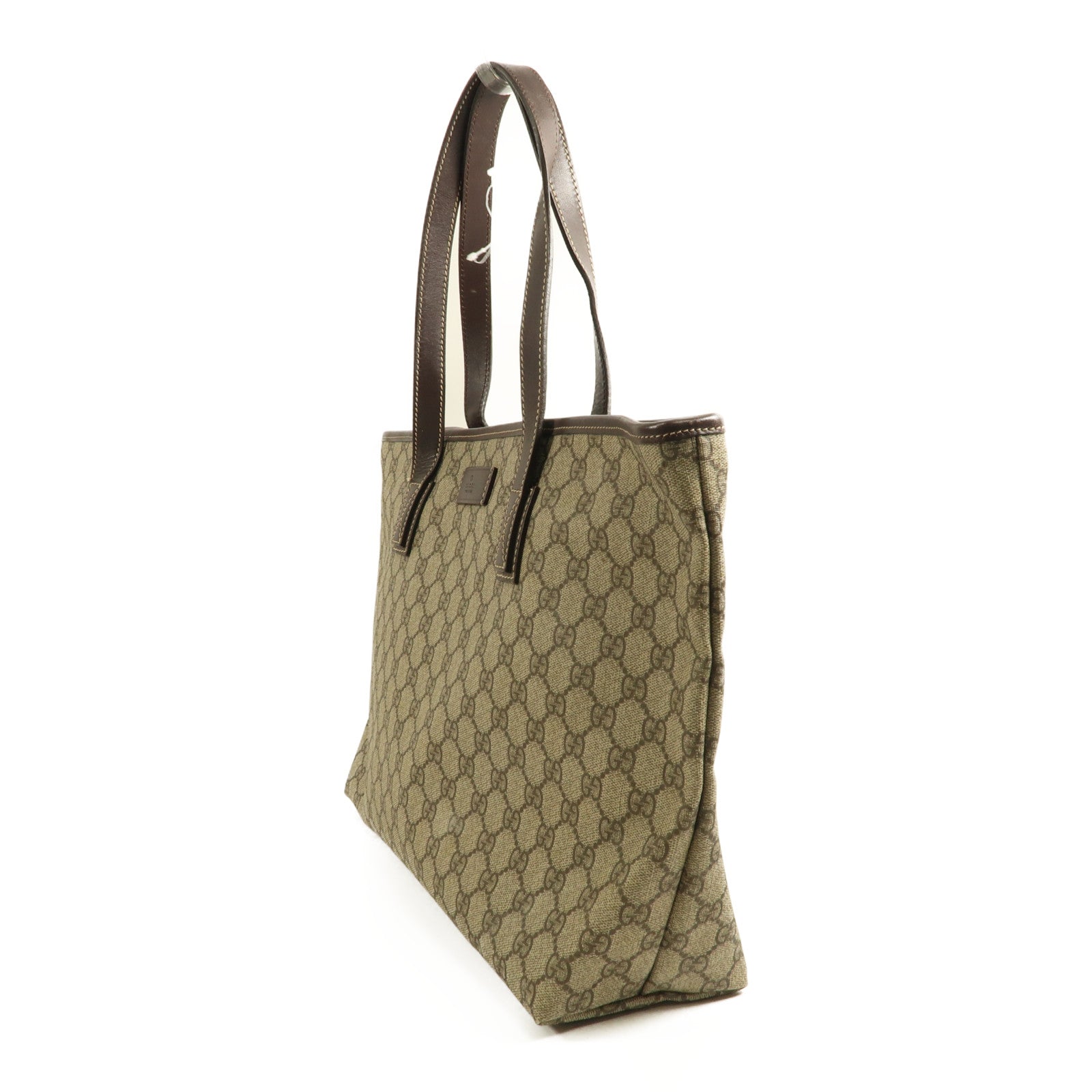 GUCCI 塗層帆布Shoulder Tote銀扣肩背袋/手挽袋
