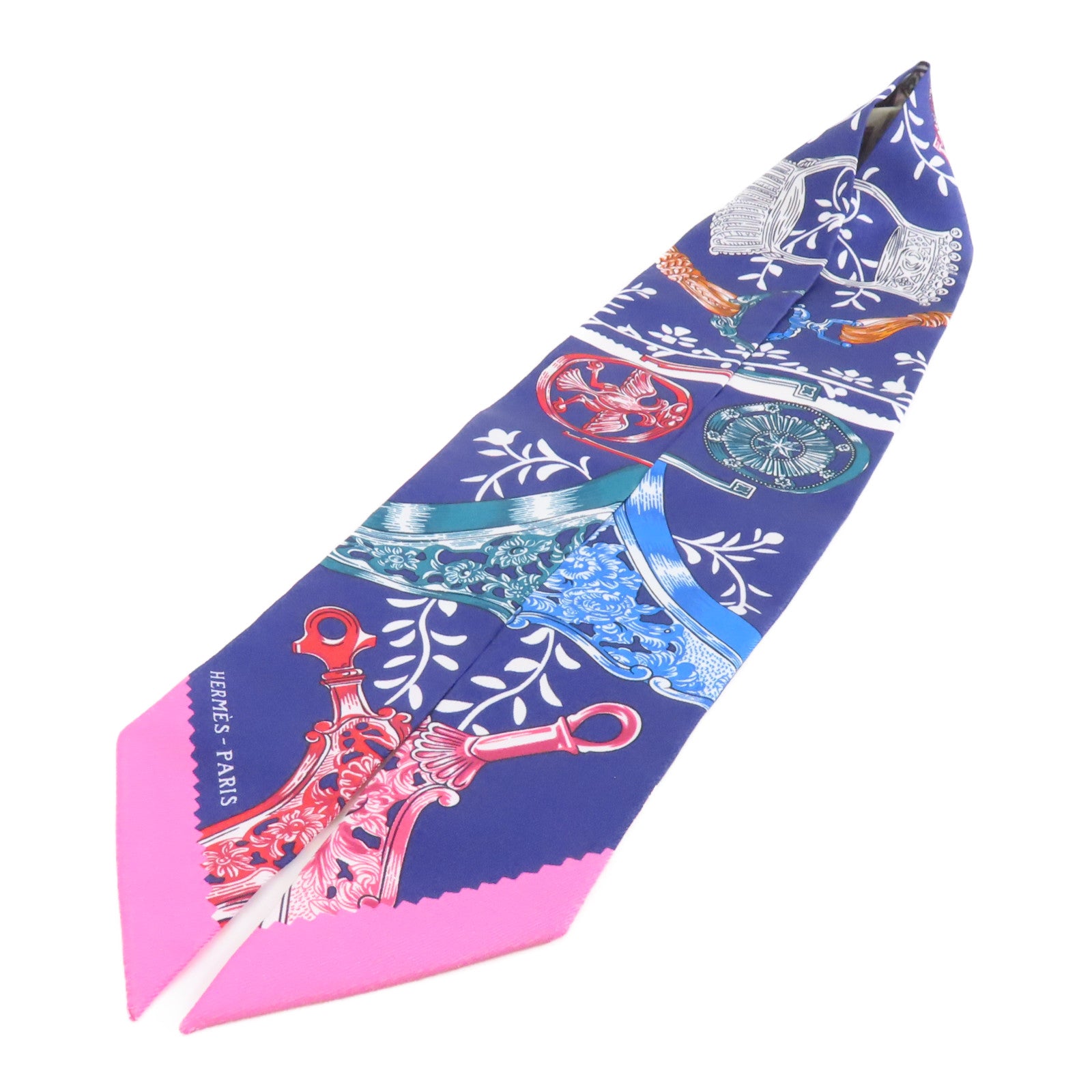HERMES 絲質Twilly絲巾紫色